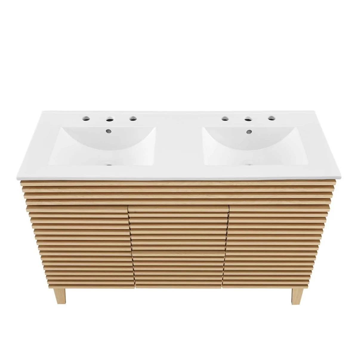 48" Mid-Century Bathroom Vanity with Sink(s) – Wood-Style Vanity Cabinet - Image 64