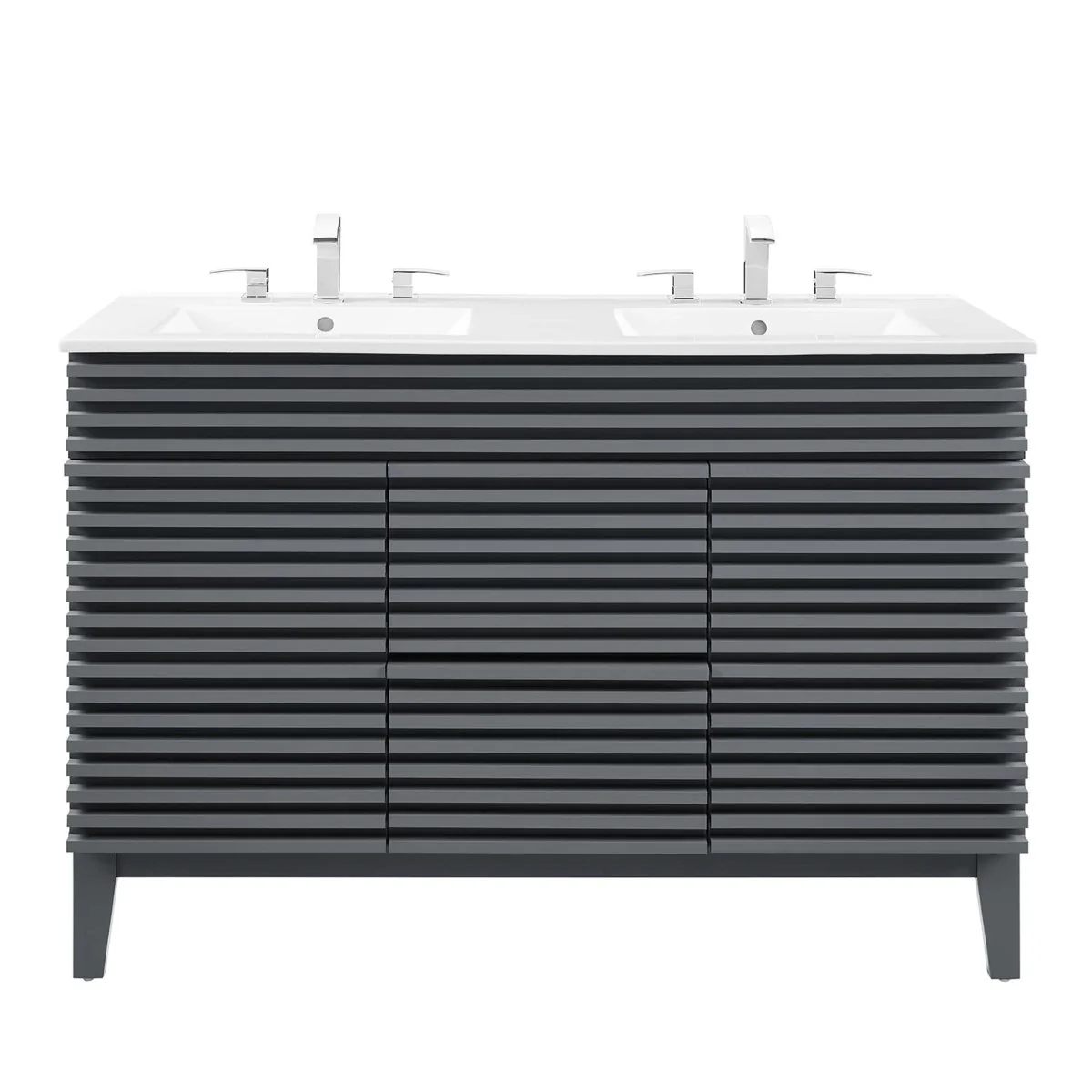 48" Mid-Century Bathroom Vanity with Sink(s) – Wood-Style Vanity Cabinet - Image 73