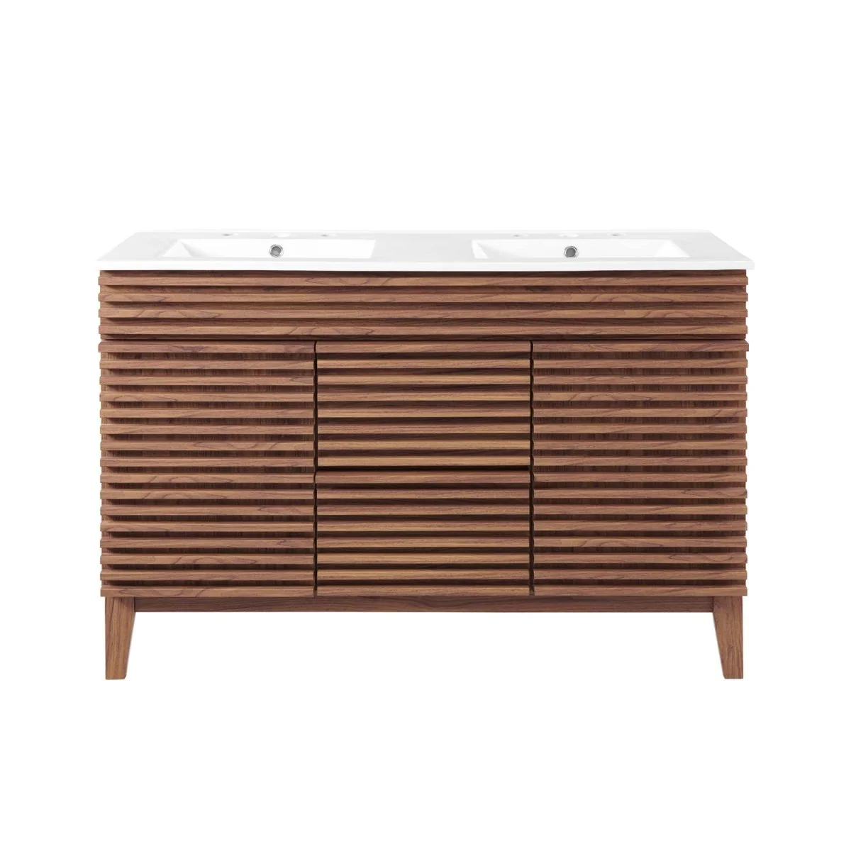 48" Mid-Century Bathroom Vanity with Sink(s) – Wood-Style Vanity Cabinet - Image 84