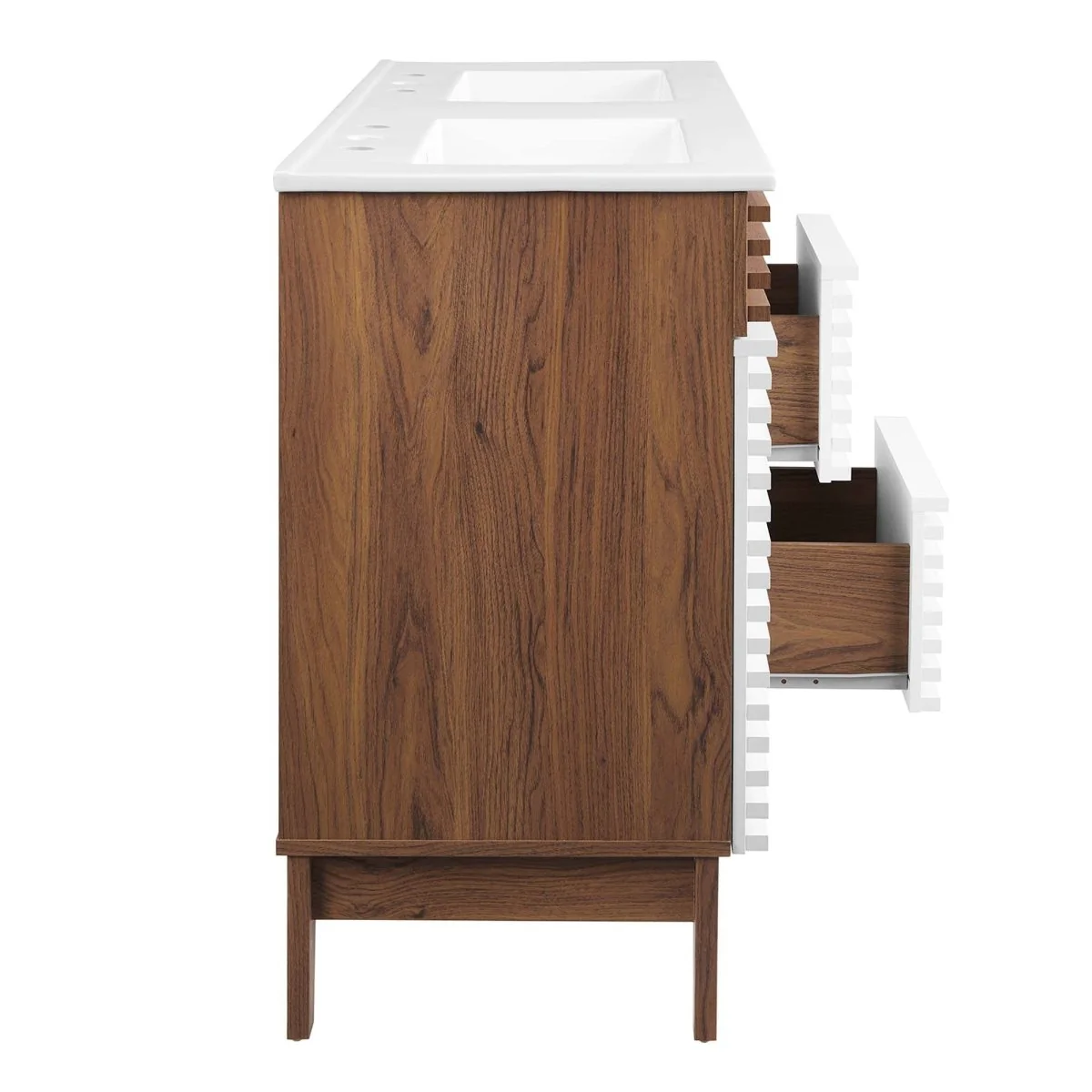 48" Mid-Century Bathroom Vanity with Sink(s) – Wood-Style Vanity Cabinet - Image 95