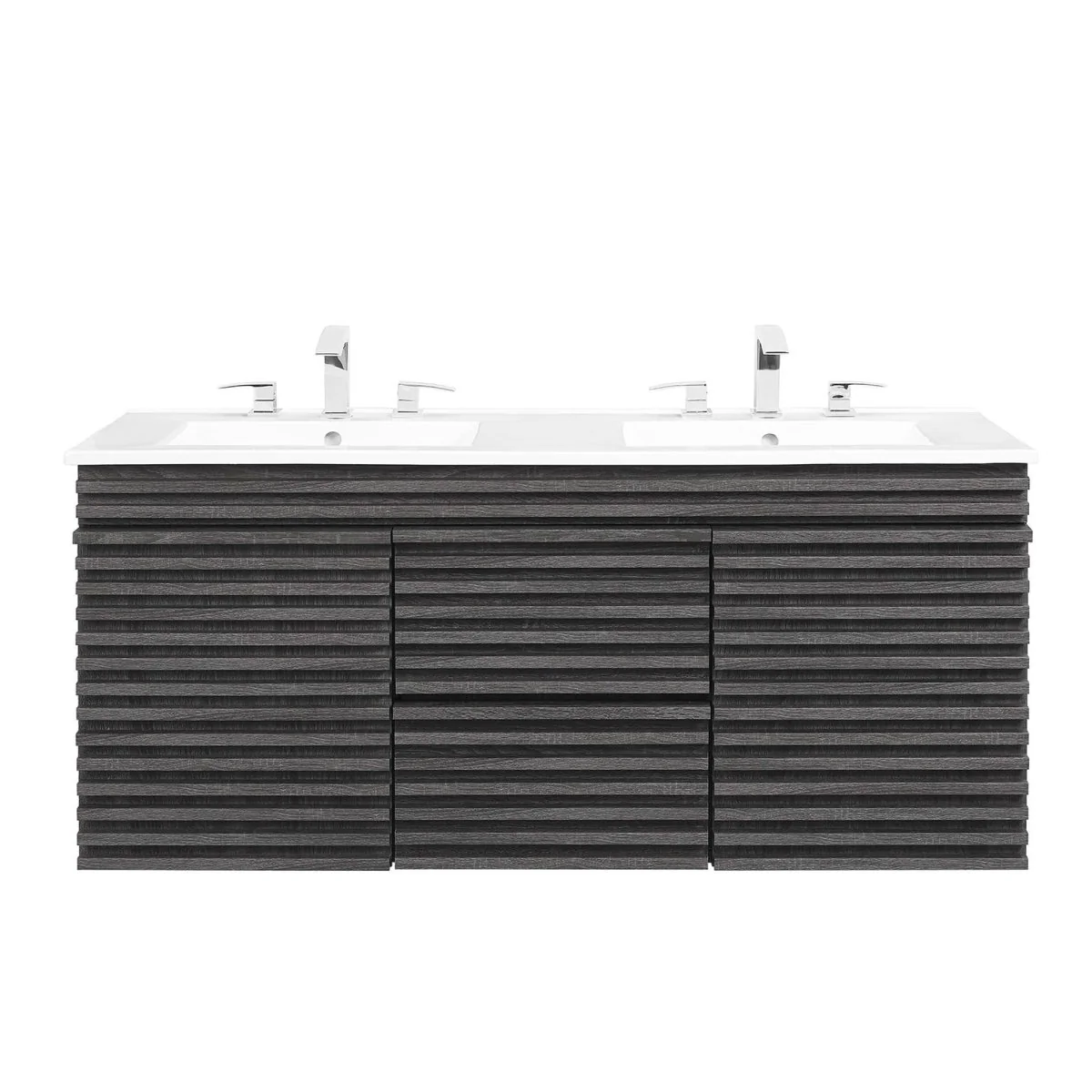 48" Wall-Mount Double Sink Bathroom Vanity — Modern Floating Design with Cabinet Storage - Image 14