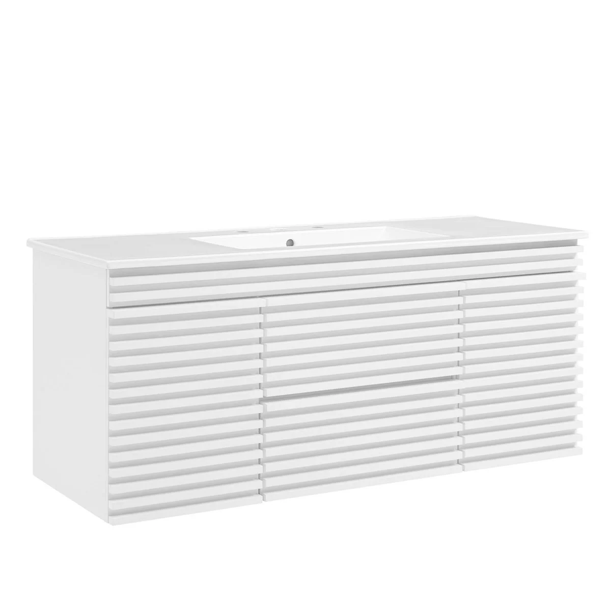 48" Wall-Mount Double Sink Bathroom Vanity — Modern Floating Design with Cabinet Storage - Image 171