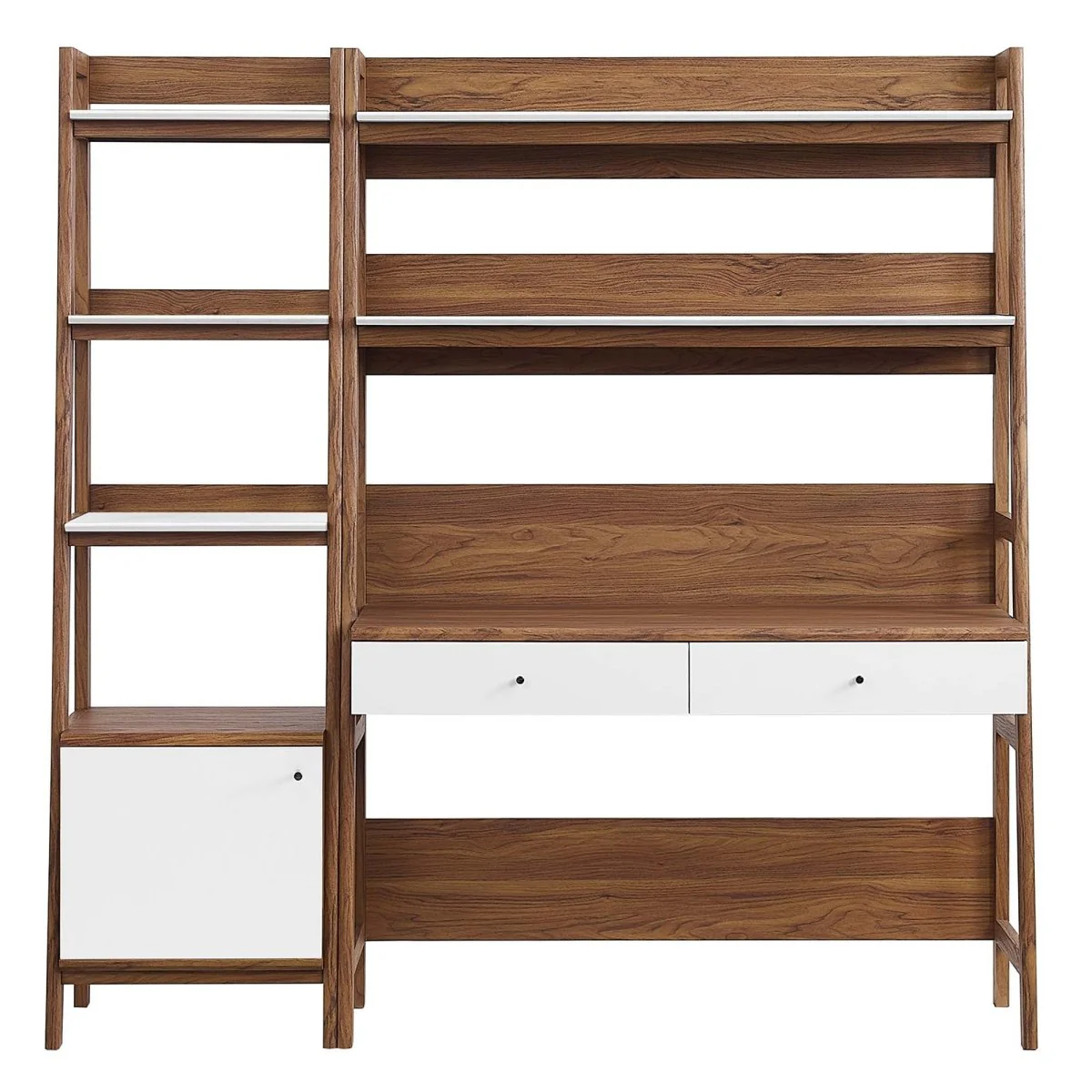 49" and 21" Tiered Wood Office Desk and Bookshelf - Set of 2 - Image 14