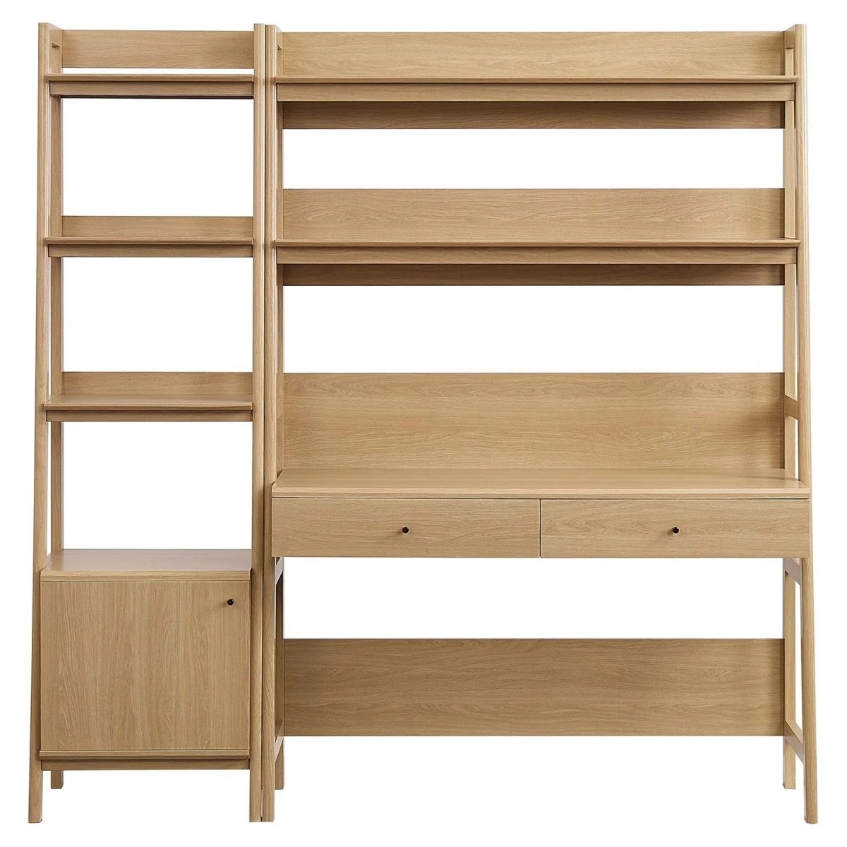 49" and 21" Tiered Wood Office Desk and Bookshelf - Set of 2 - Image 4