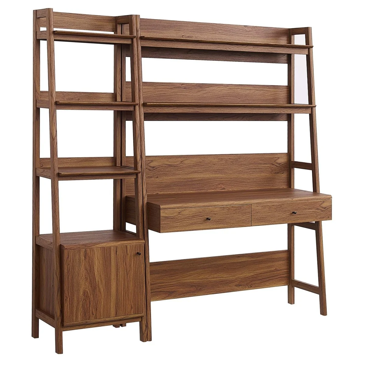 49" and 21" Tiered Wood Office Desk and Bookshelf - Set of 2 - Image 6