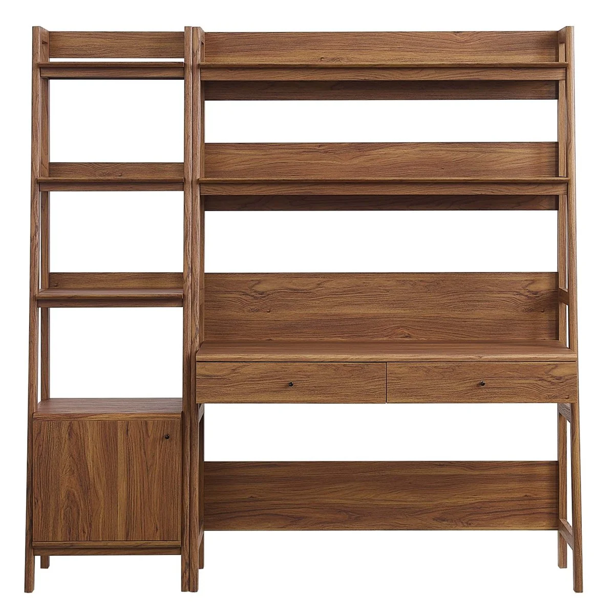 49" and 21" Tiered Wood Office Desk and Bookshelf - Set of 2 - Image 9