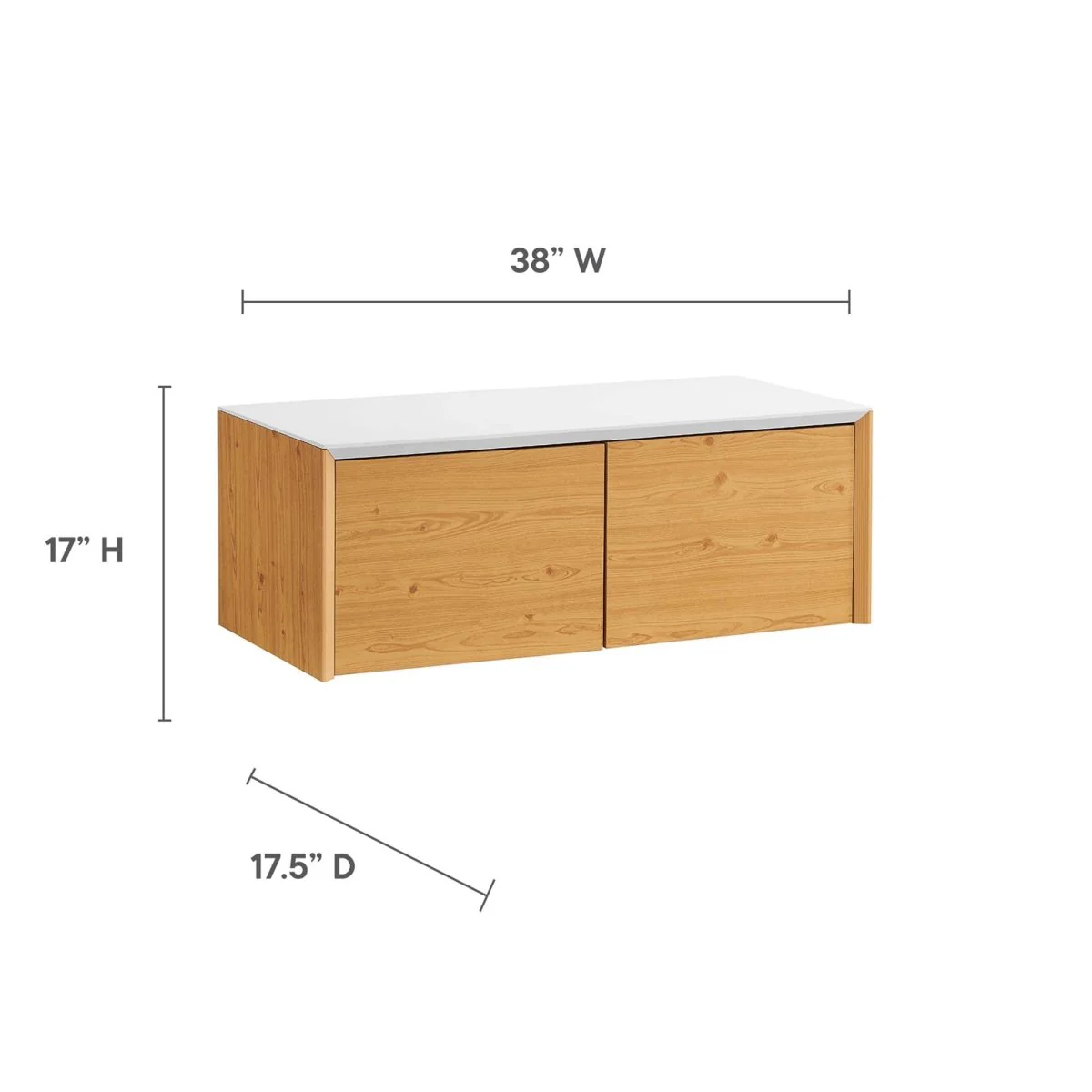 49" Wall-Mount Office Desk with Cabinet and Shelf – Space-Saving Wall Mounted Workstation - Image 3