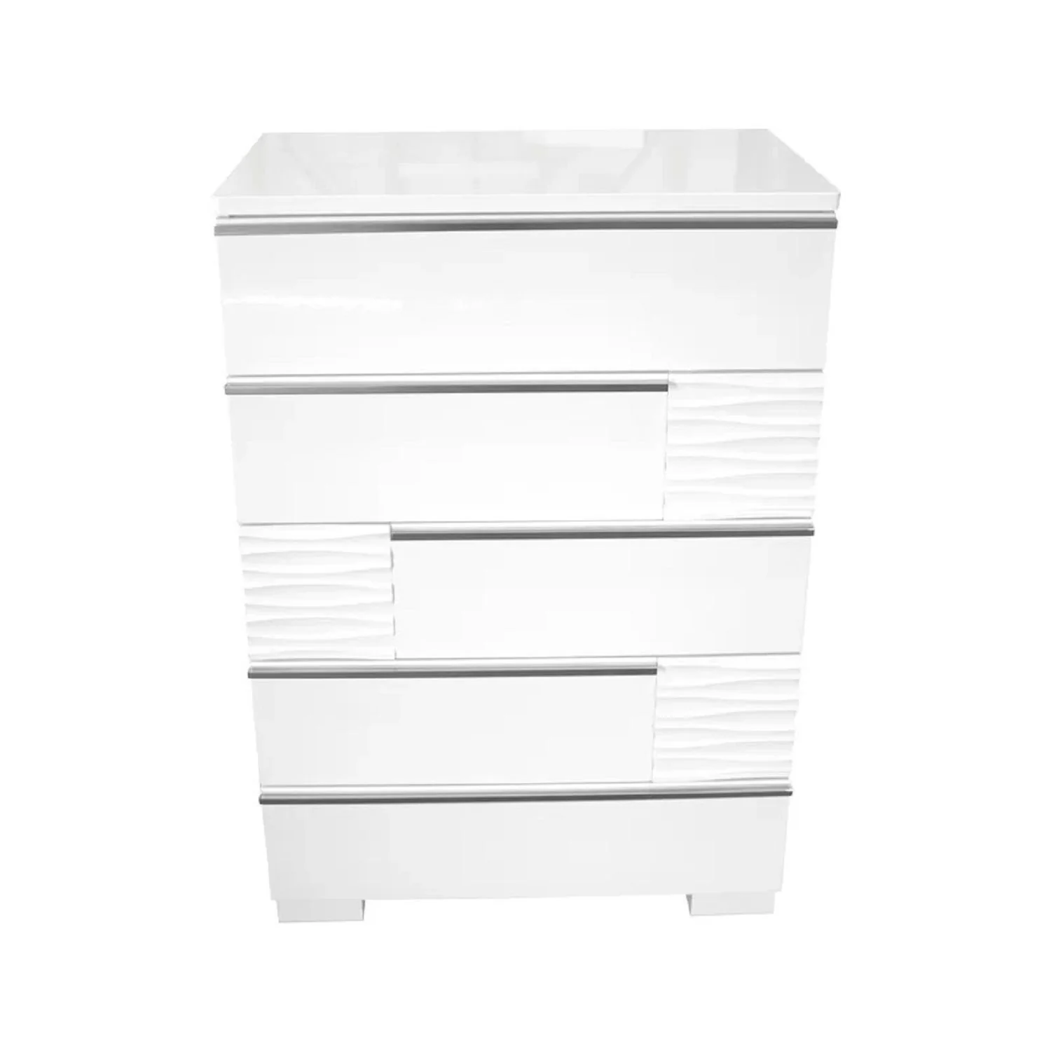 5 Drawer Chest, Bedroom - White - Image 2