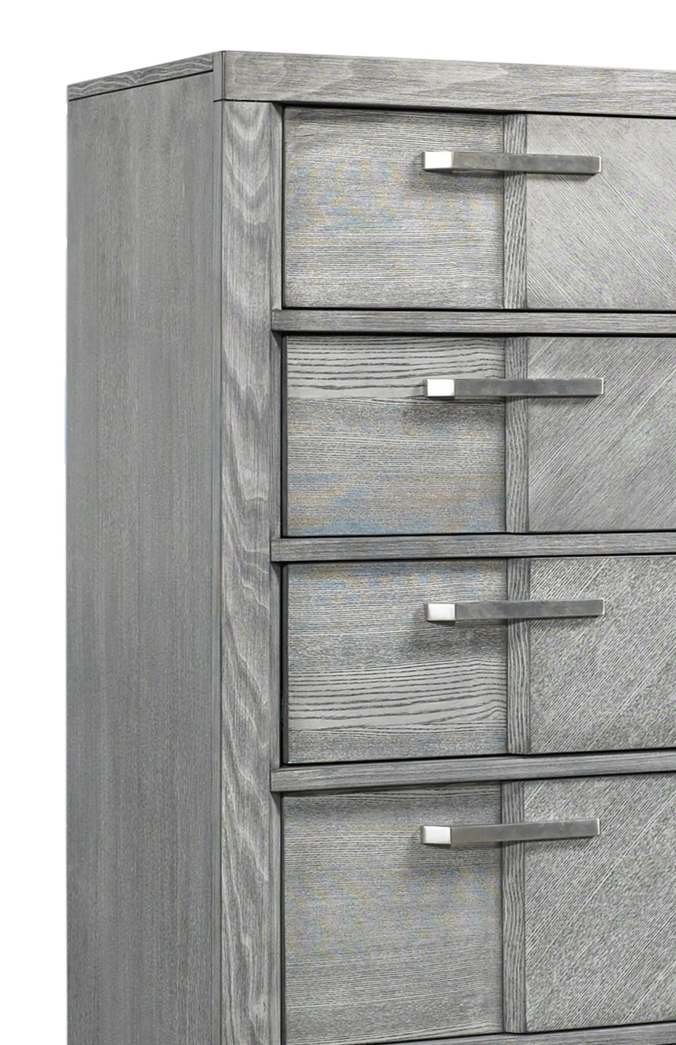 5 Drawer Chest Book Matched Veneers - Gray - Image 5