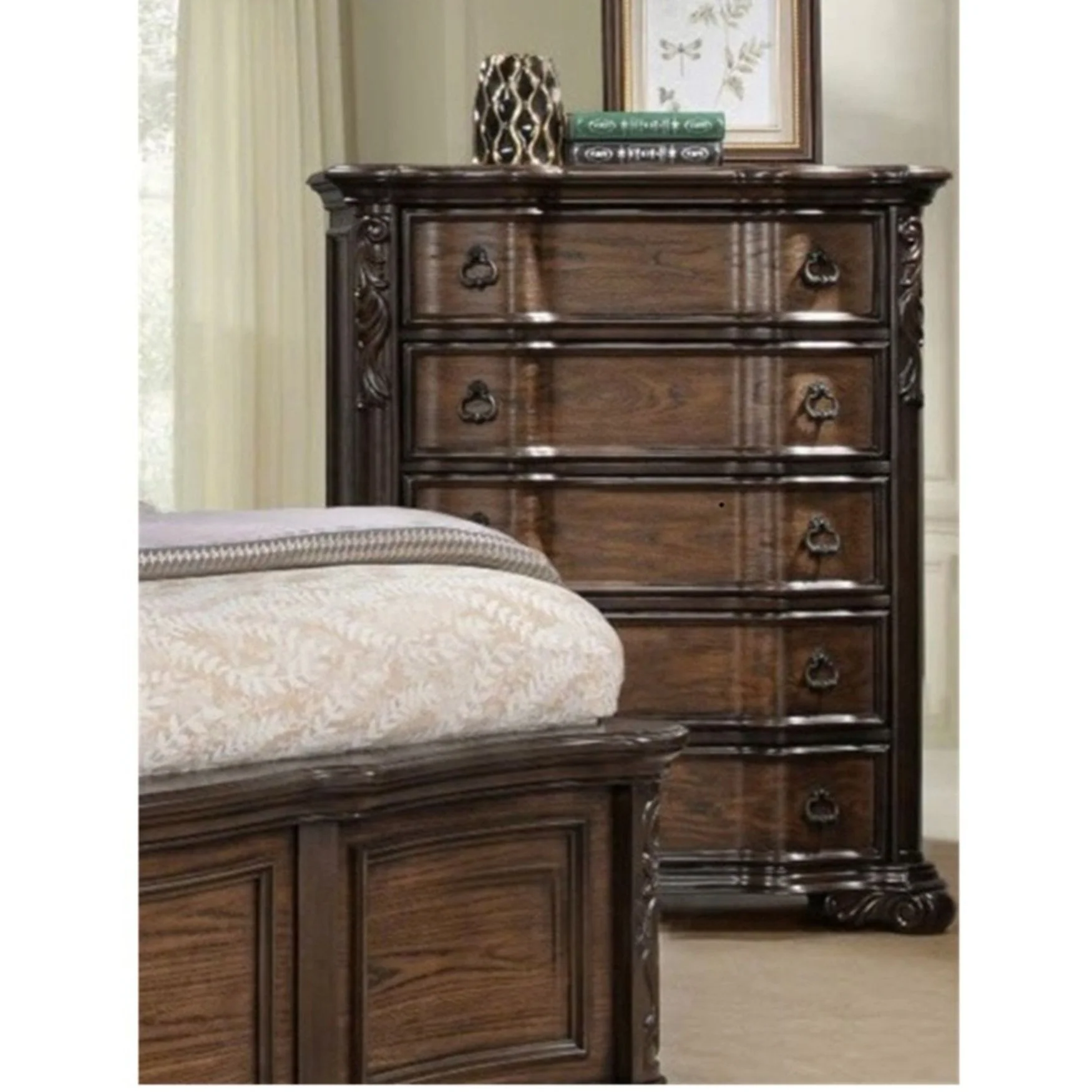 5 Drawer Chest - Brown / Coffee - Image 3