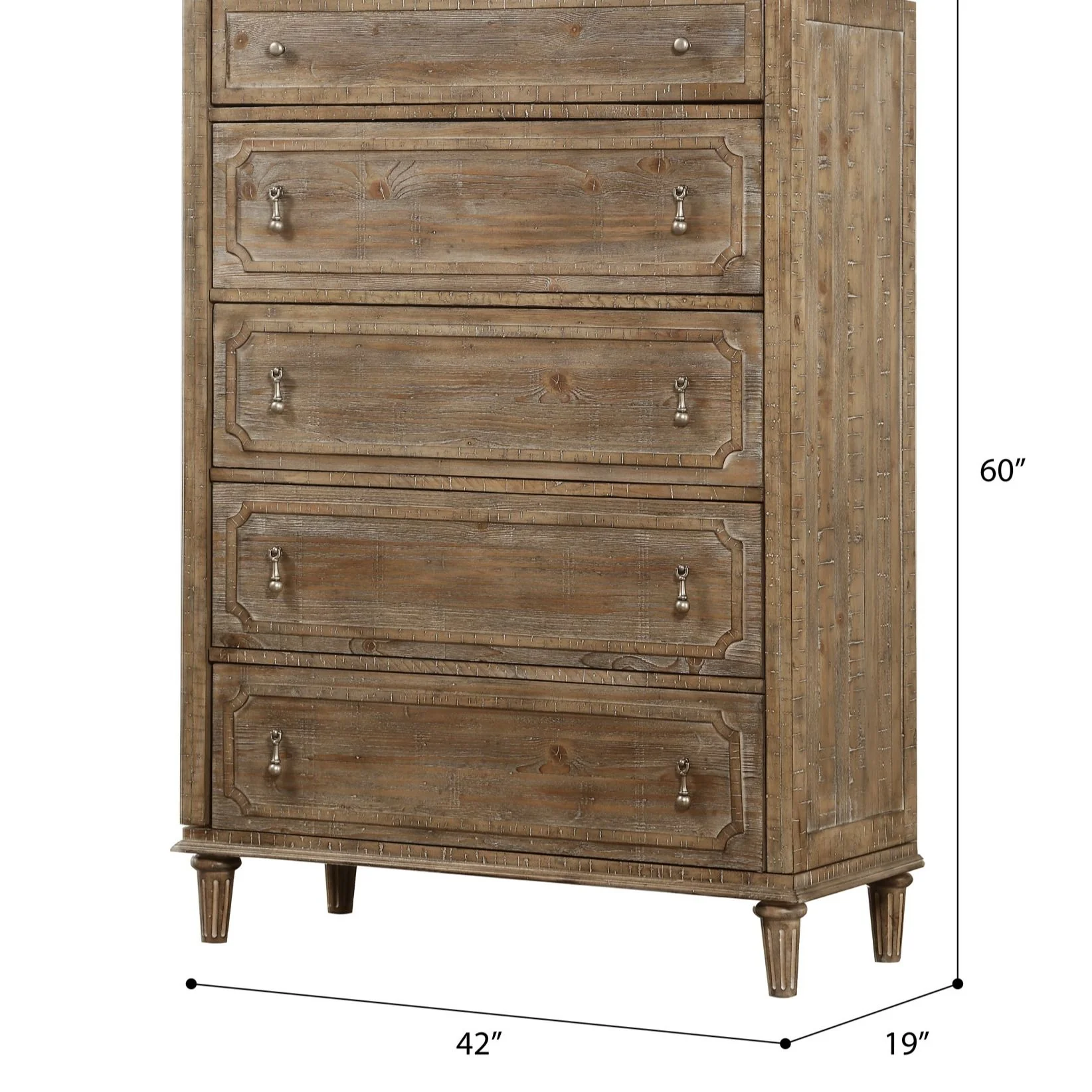 5 Drawer Chest With Construction - Taupe - Image 4