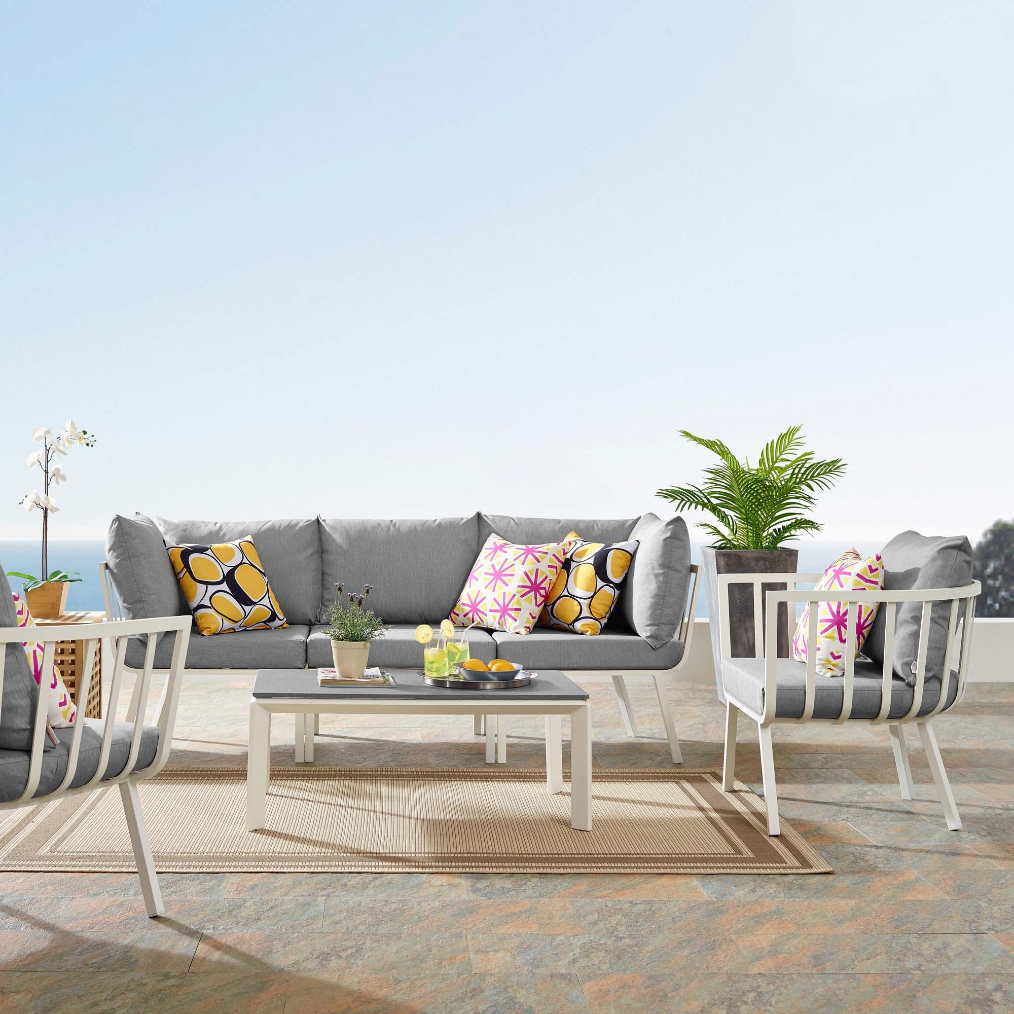 5-Piece Aluminum Outdoor Patio Sofa Set, Modular Sectional Seating with Cushions - Image 31