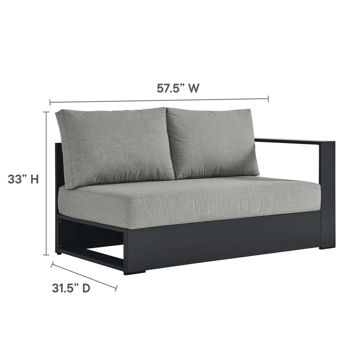 5-Piece Aluminum Outdoor Sectional Sofa Set with Cushions for Patio, Deck and Backyard - Image 16