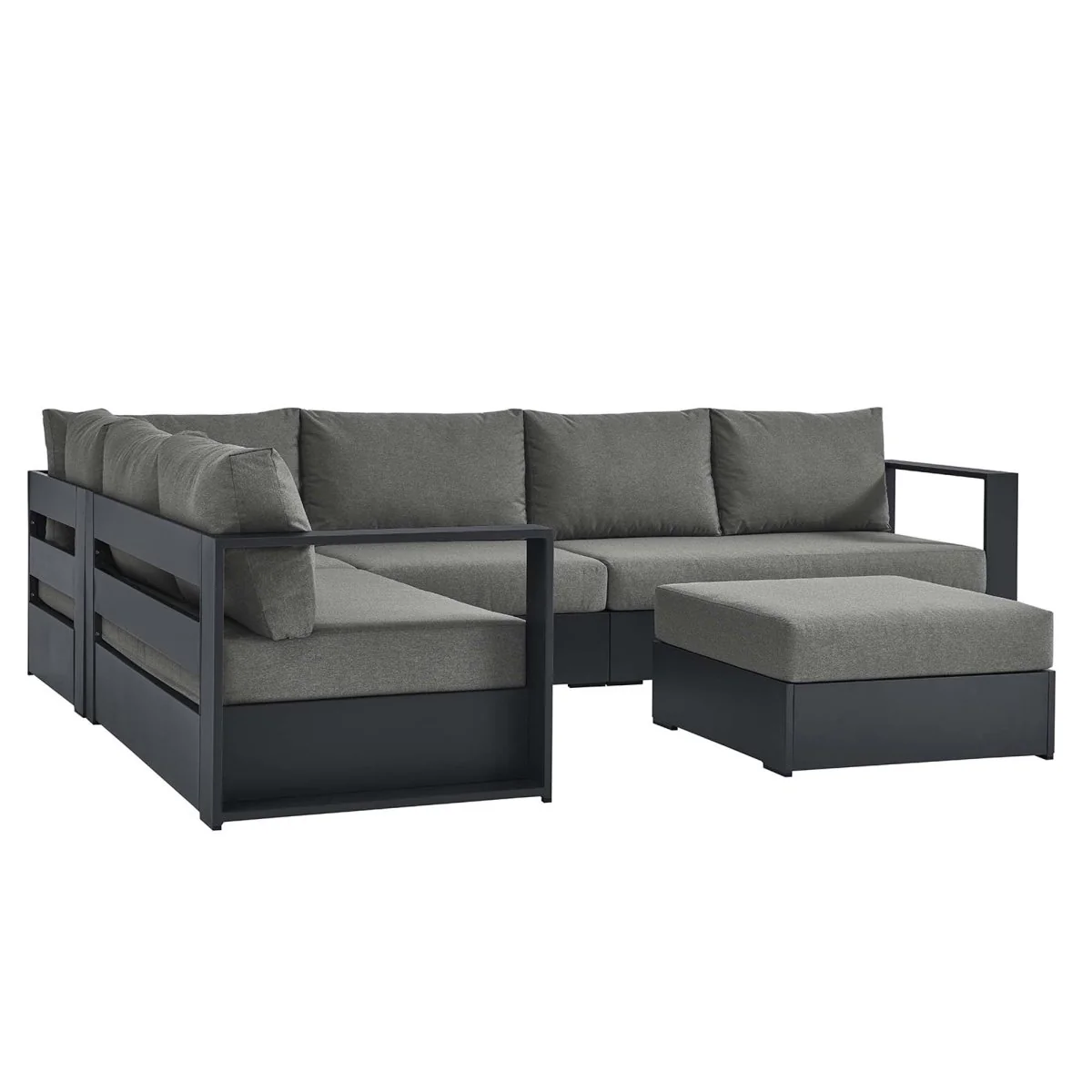 5-Piece Aluminum Outdoor Sectional Sofa Set with Cushions for Patio, Deck and Backyard - Image 21
