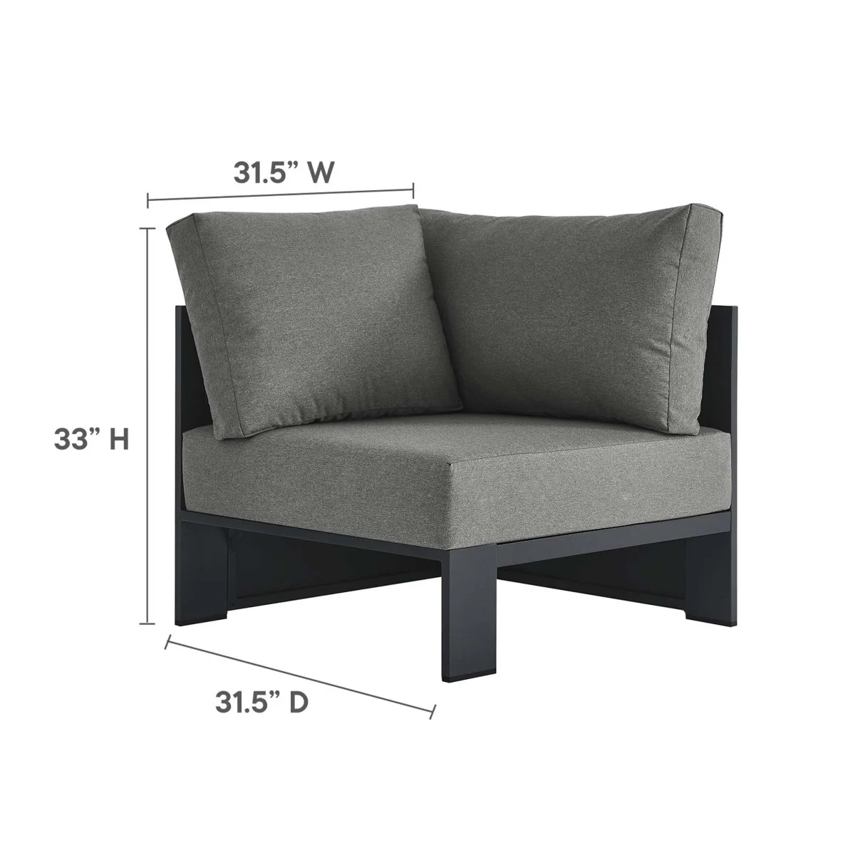 5-Piece Aluminum Outdoor Sectional Sofa Set with Cushions for Patio, Deck and Backyard - Image 24