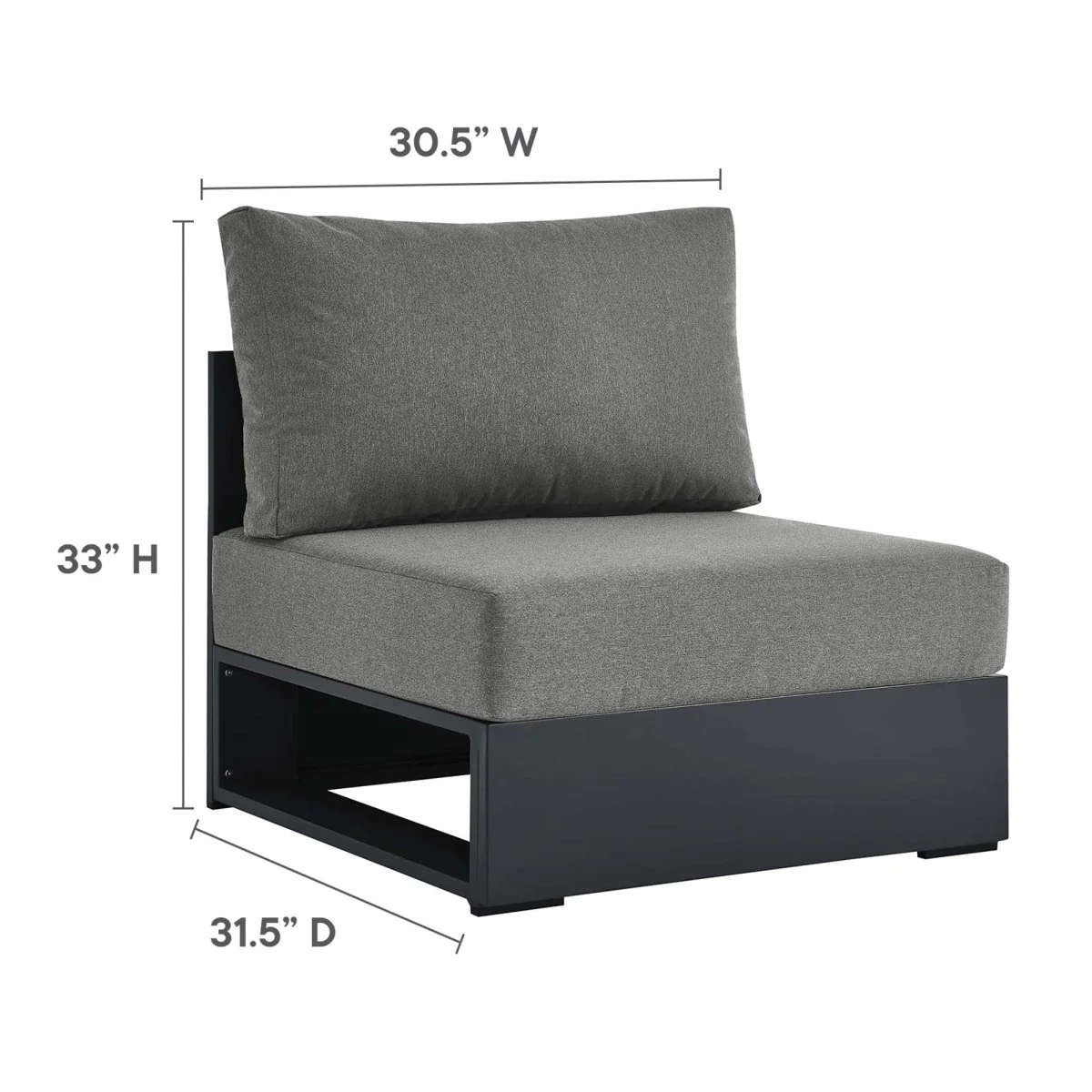 5-Piece Aluminum Outdoor Sectional Sofa Set with Cushions for Patio, Deck and Backyard - Image 25