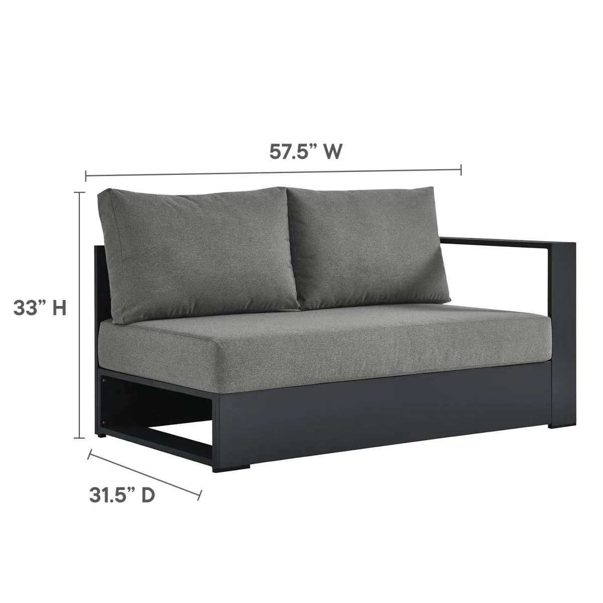 5-Piece Aluminum Outdoor Sectional Sofa Set with Cushions for Patio, Deck and Backyard - Image 26