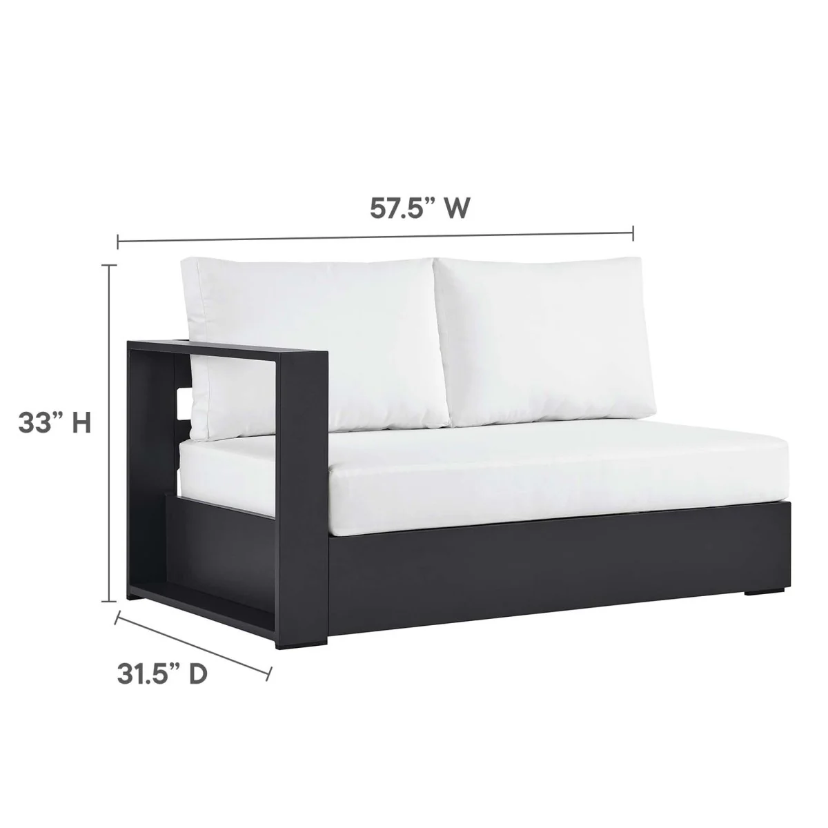 5-Piece Aluminum Outdoor Sectional Sofa Set with Cushions for Patio, Deck and Backyard - Image 3