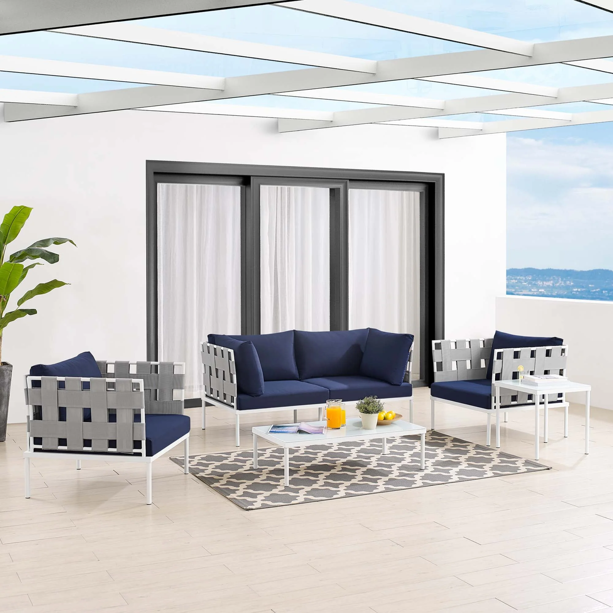 5-Piece Aluminum Patio Furniture Set with Sunbrella Cushions for Outdoor Living - Image 16