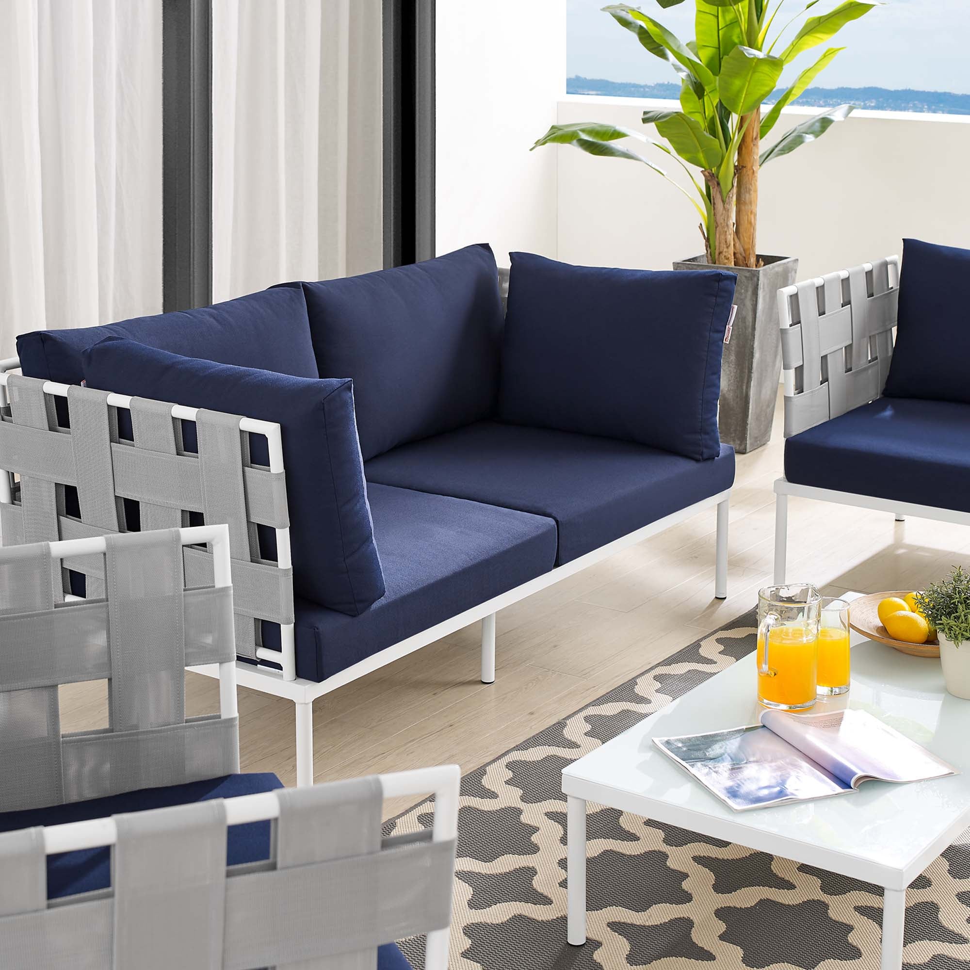5-Piece Aluminum Patio Furniture Set with Sunbrella Cushions for Outdoor Living - Image 3