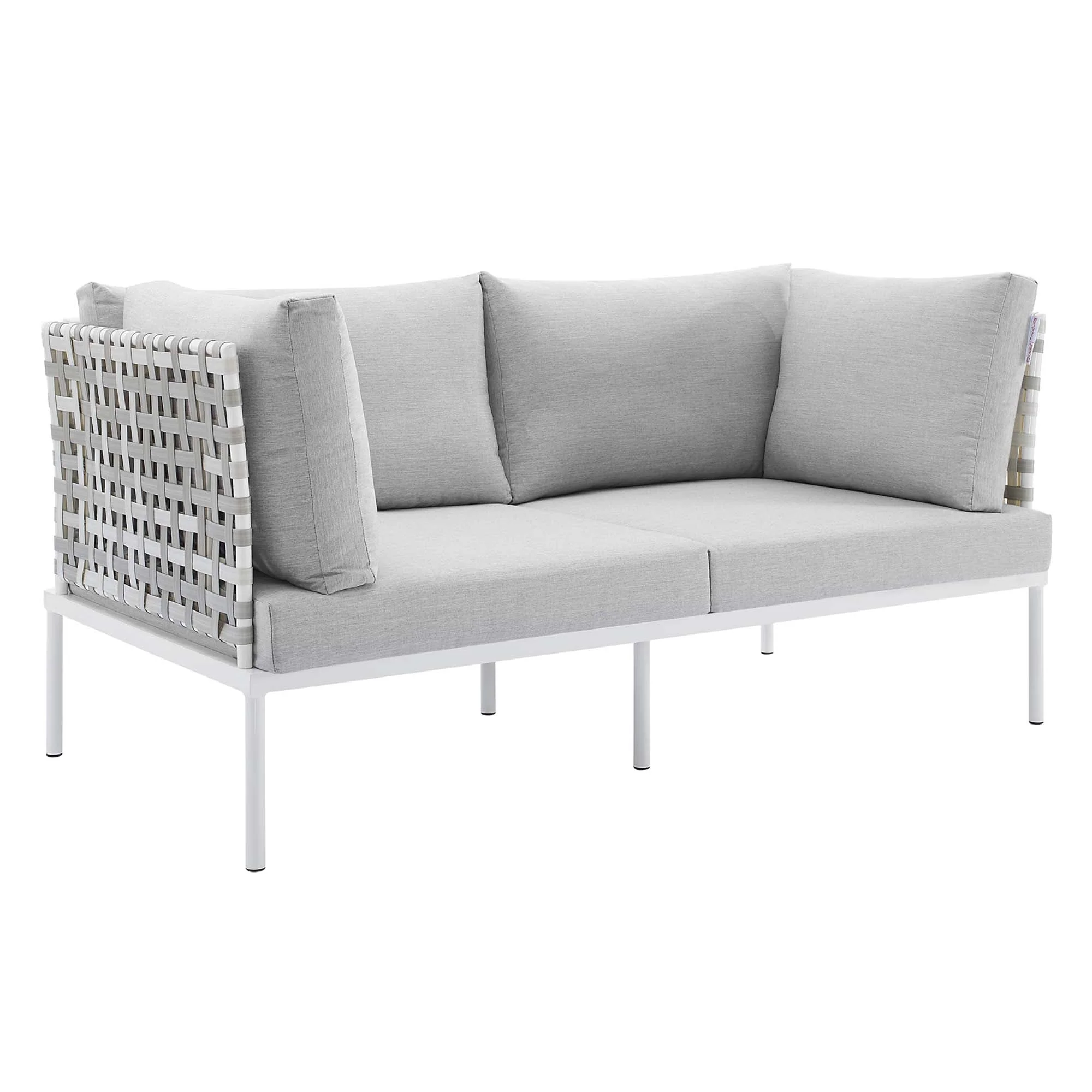 5-Piece Basket Weave Aluminum Outdoor Patio Seating Set for Garden and Backyard - Image 20