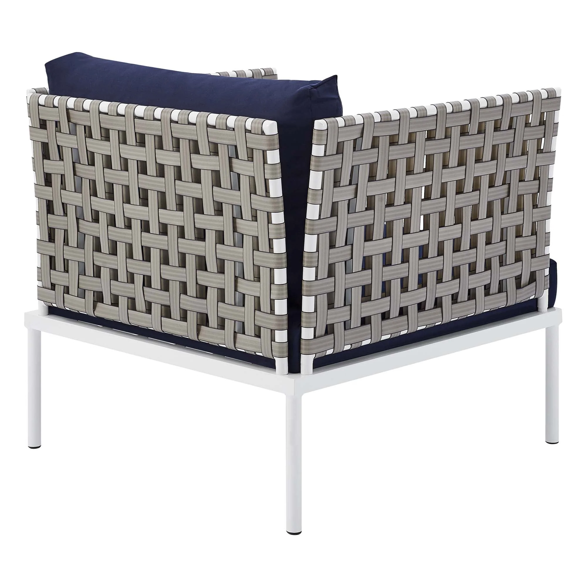 5-Piece Basket Weave Aluminum Patio Seating Set with Sunbrella Cushions - Image 14