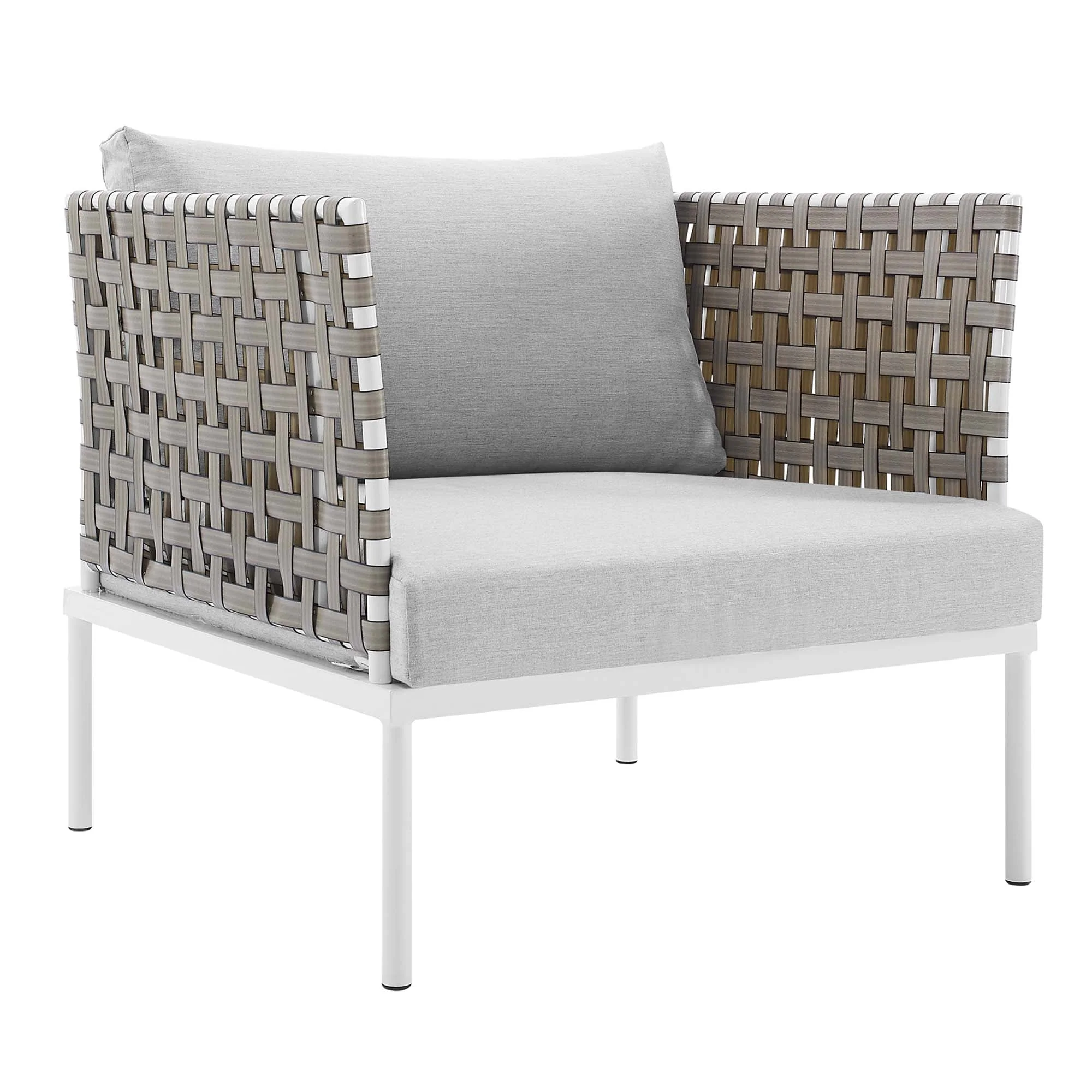 5-Piece Basket Weave Aluminum Patio Seating Set with Sunbrella Cushions - Image 21