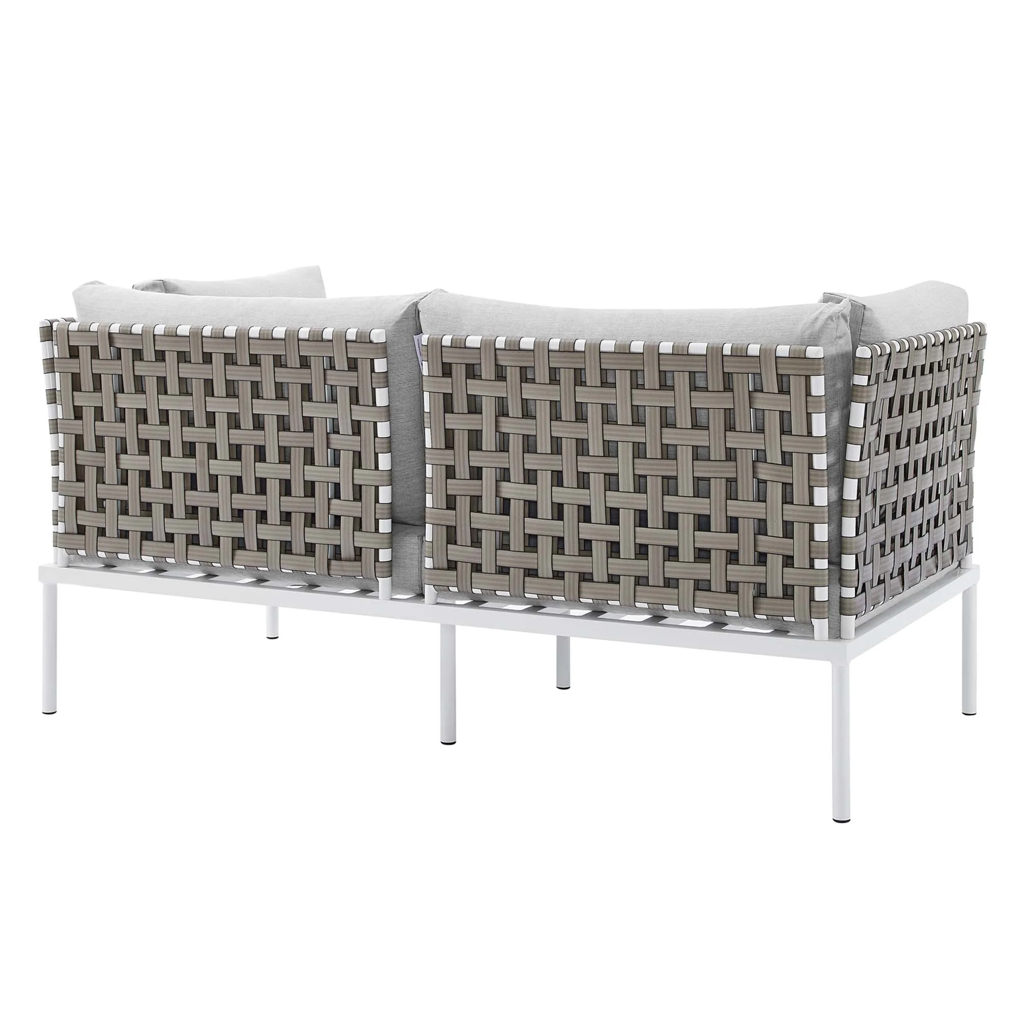 5-Piece Basket Weave Aluminum Patio Seating Set with Sunbrella Cushions - Image 28
