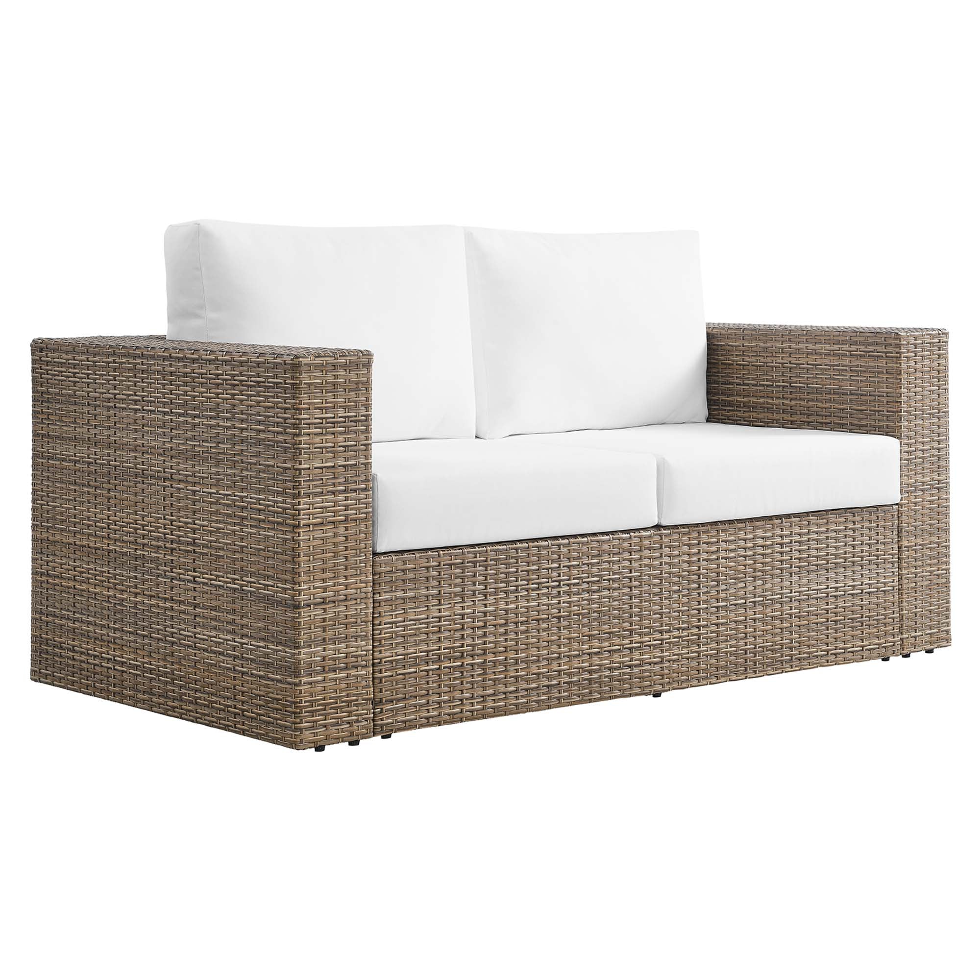 5-Piece Cappuccino White Wicker Rattan Patio Furniture Set - Image 4