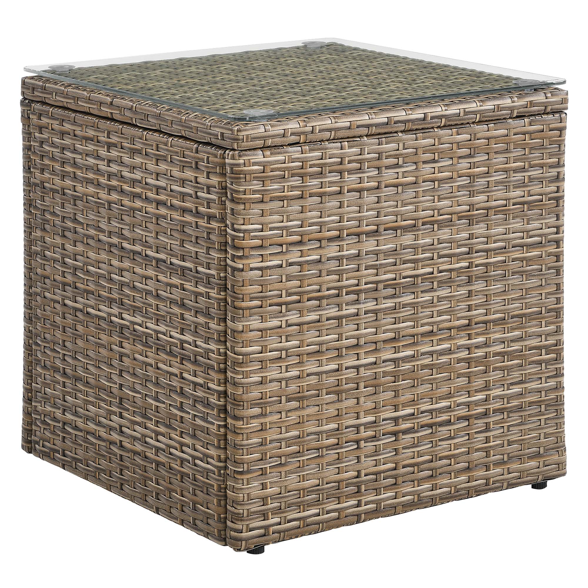 5-Piece Cappuccino White Wicker Rattan Patio Furniture Set - Image 5