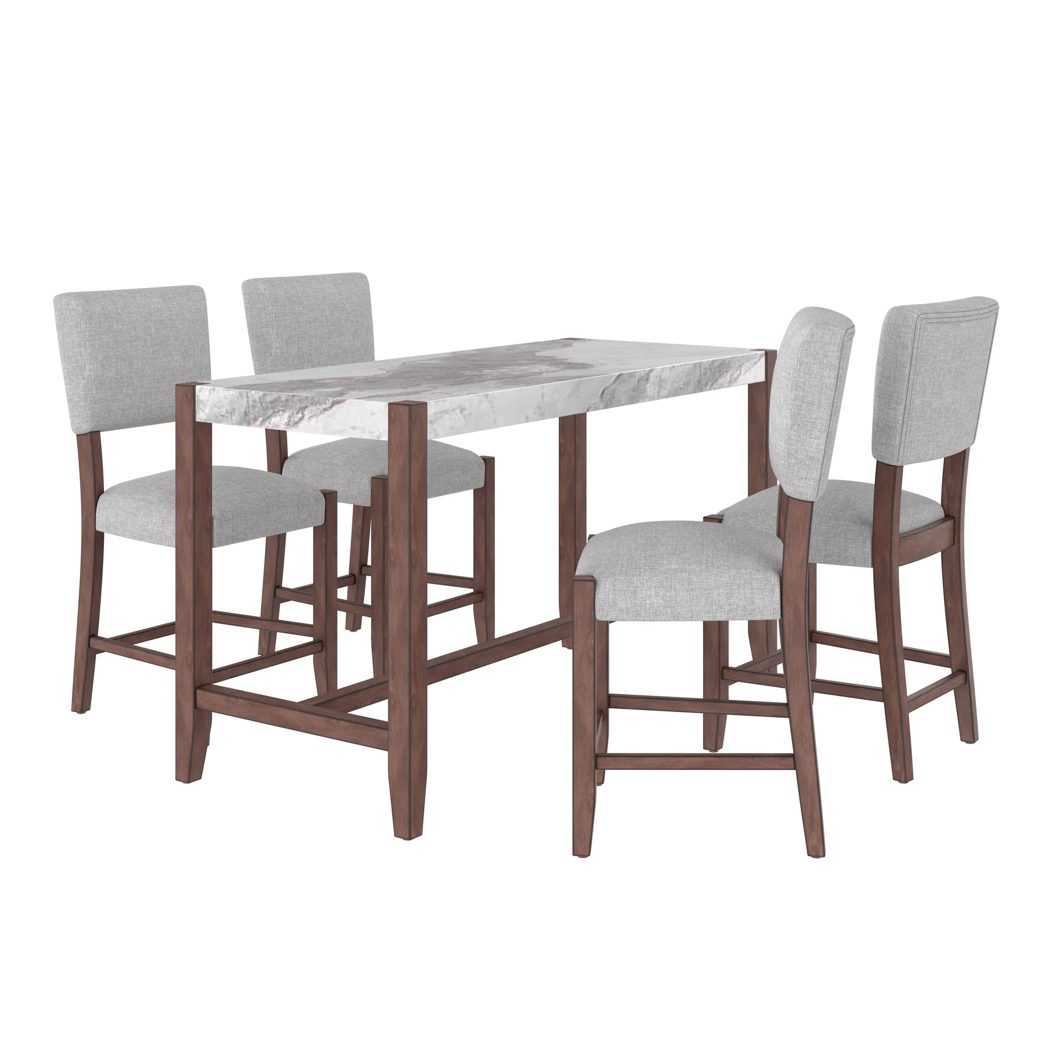 5 Piece Counter Height Dining Set With 4 Upholstered Chairs - Image 2
