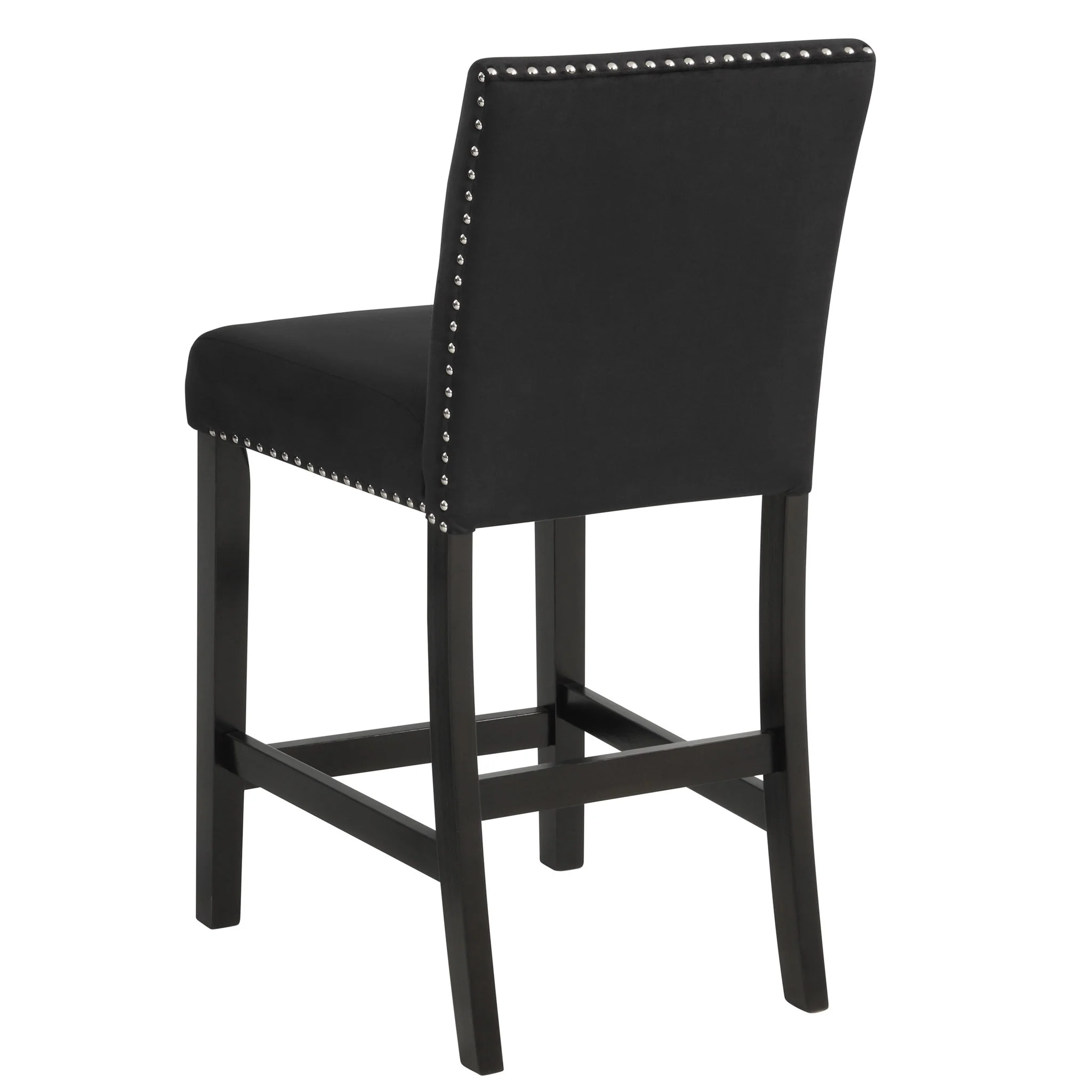 5 Piece Counter Height Dining Set With Table, Tufted Nail Head Chairs - Black - Image 6
