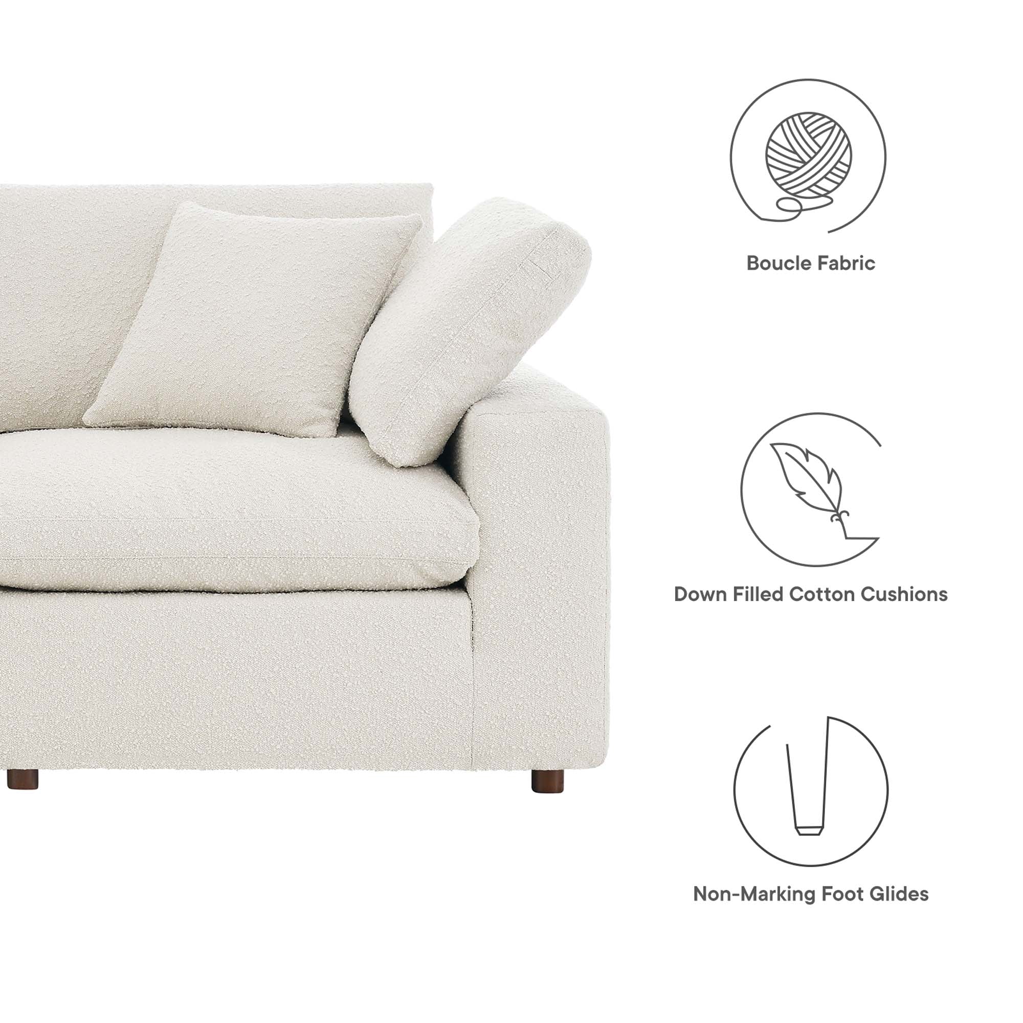 5-Piece Down Filled Overstuffed Boucle Sectional Sofa - 120 Inch - Image 2