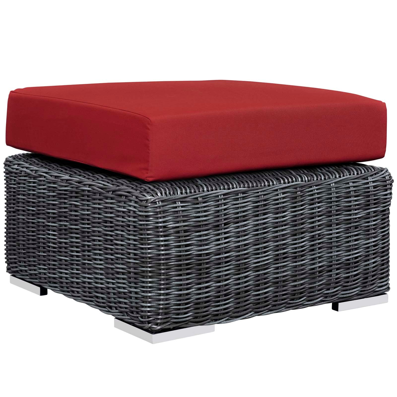 5-Piece Gray Wicker Outdoor Patio Sectional Sofa Set with Sunbrella® Canvas Cushions - Image 6