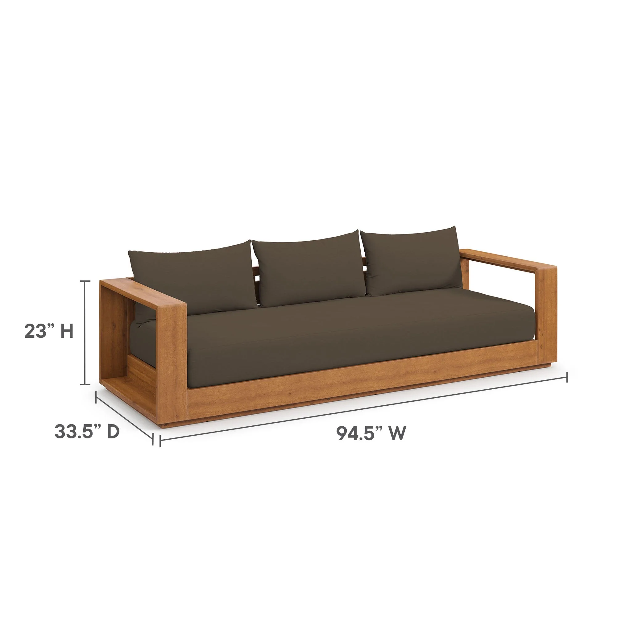 5-Piece Natural Acacia Wood Outdoor Patio Set with Table and Chairs, Weather-Resistant - Image 14