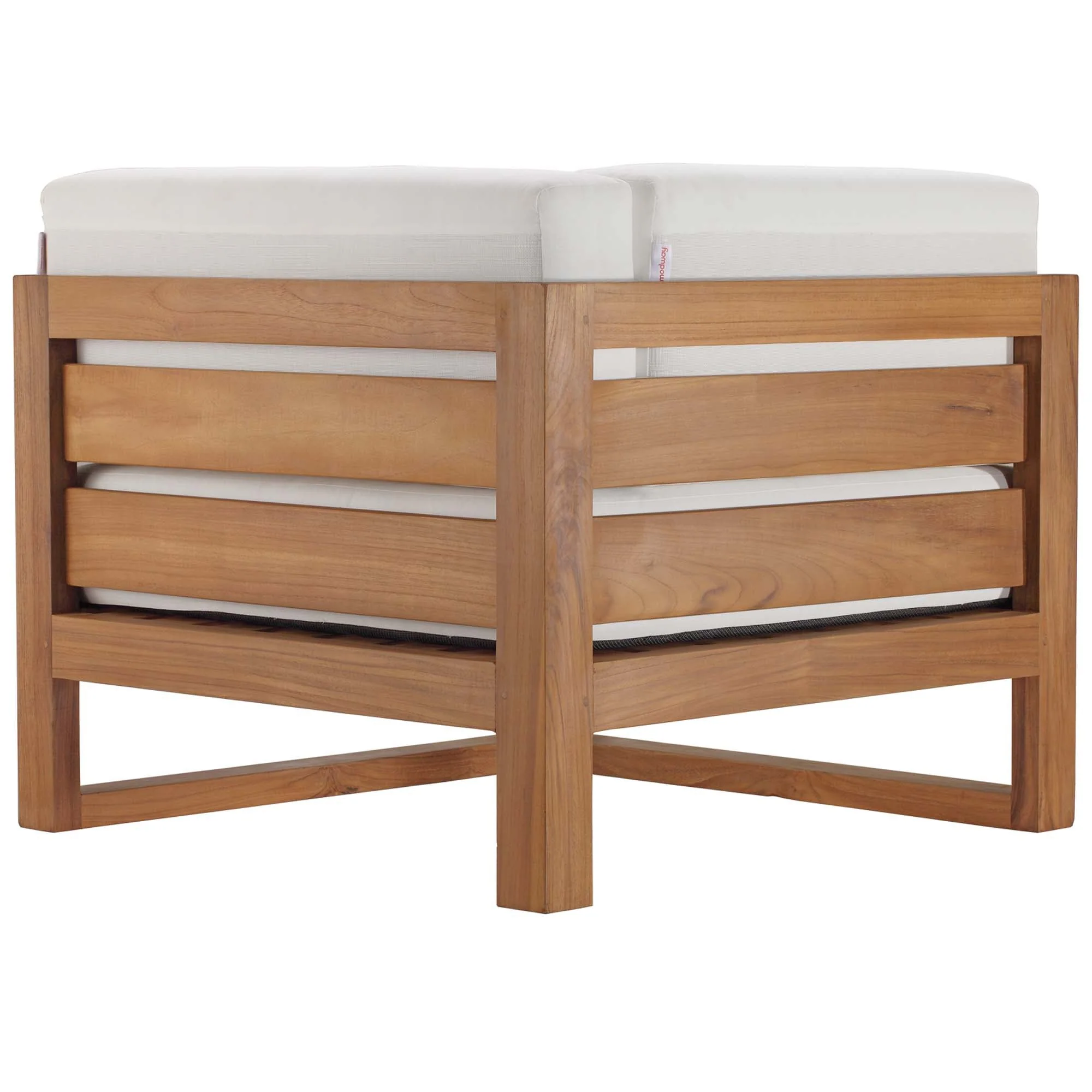 5-Piece Natural White Teak Wood Outdoor Patio Sectional Sofa Set - Image 18