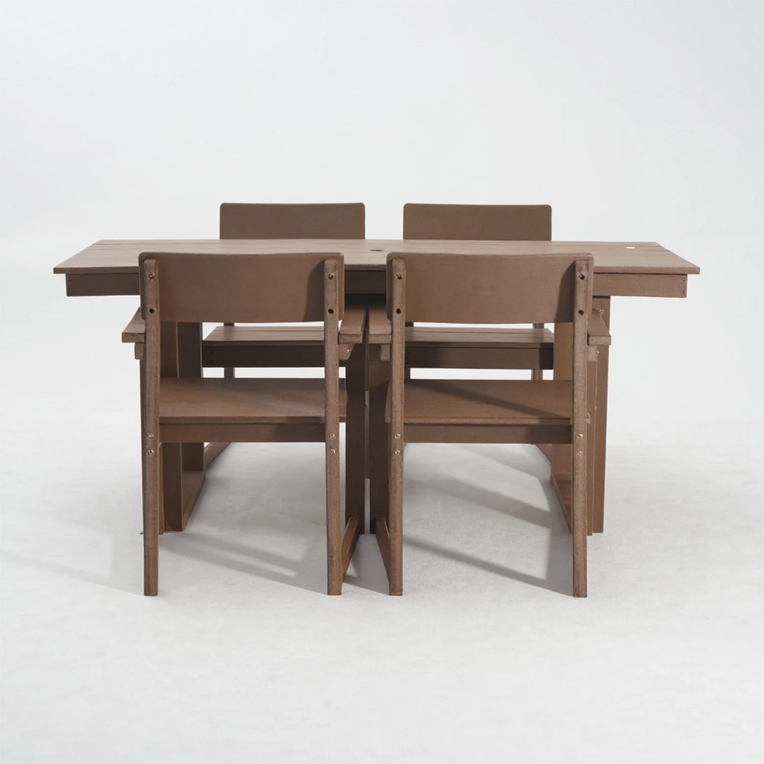 5 Piece Outdoor Dining Set, Table With Umbrella Hole And 4 Armrest Chairs - Image 4