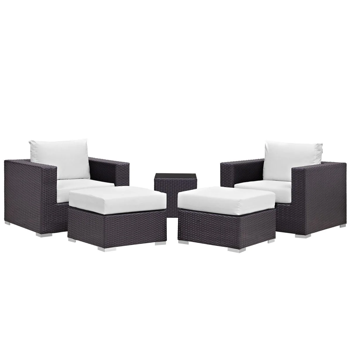 5-Piece Outdoor Patio Rattan Aluminum Sectional Sofa Set - Image 22