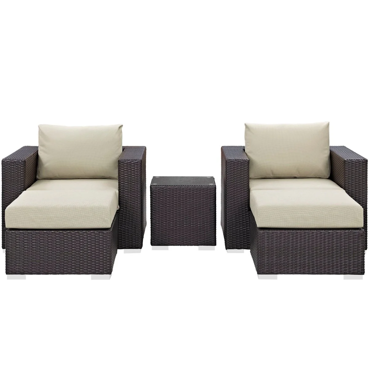 5-Piece Outdoor Patio Rattan Aluminum Sectional Sofa Set - Image 6