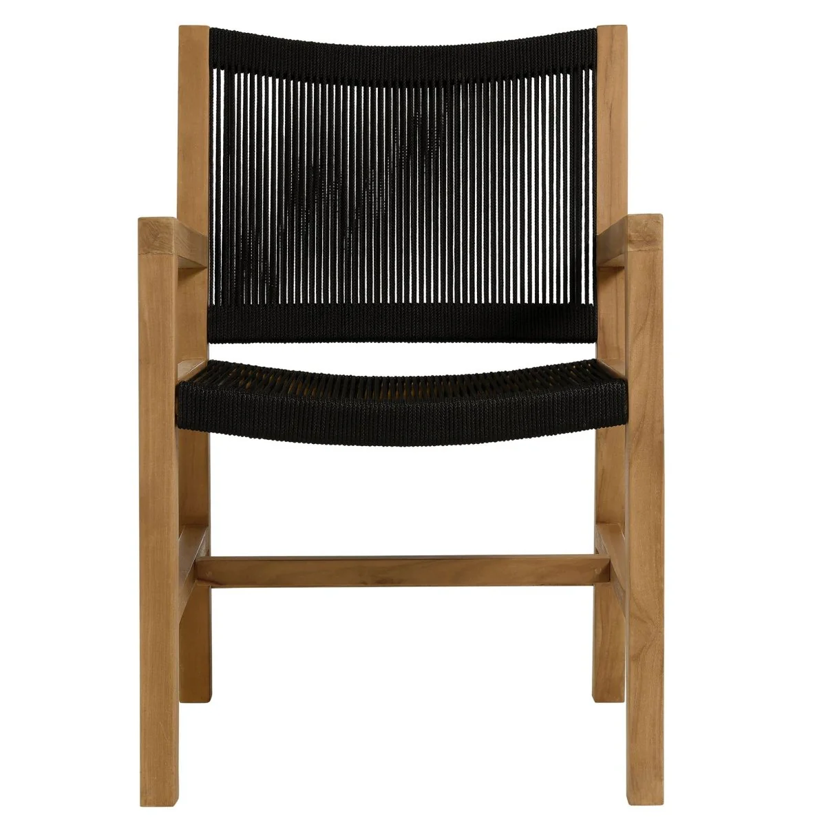 5-Piece Outdoor Teak and Rope Dining Set with Armchairs for Patio and Garden - Image 8