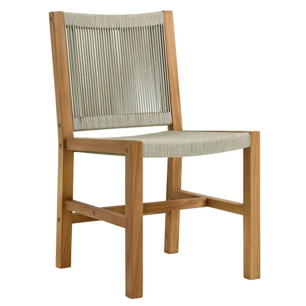 5-Piece Outdoor Teak and Rope Dining Set with Armless Chairs for Patio and Garden - Image 6