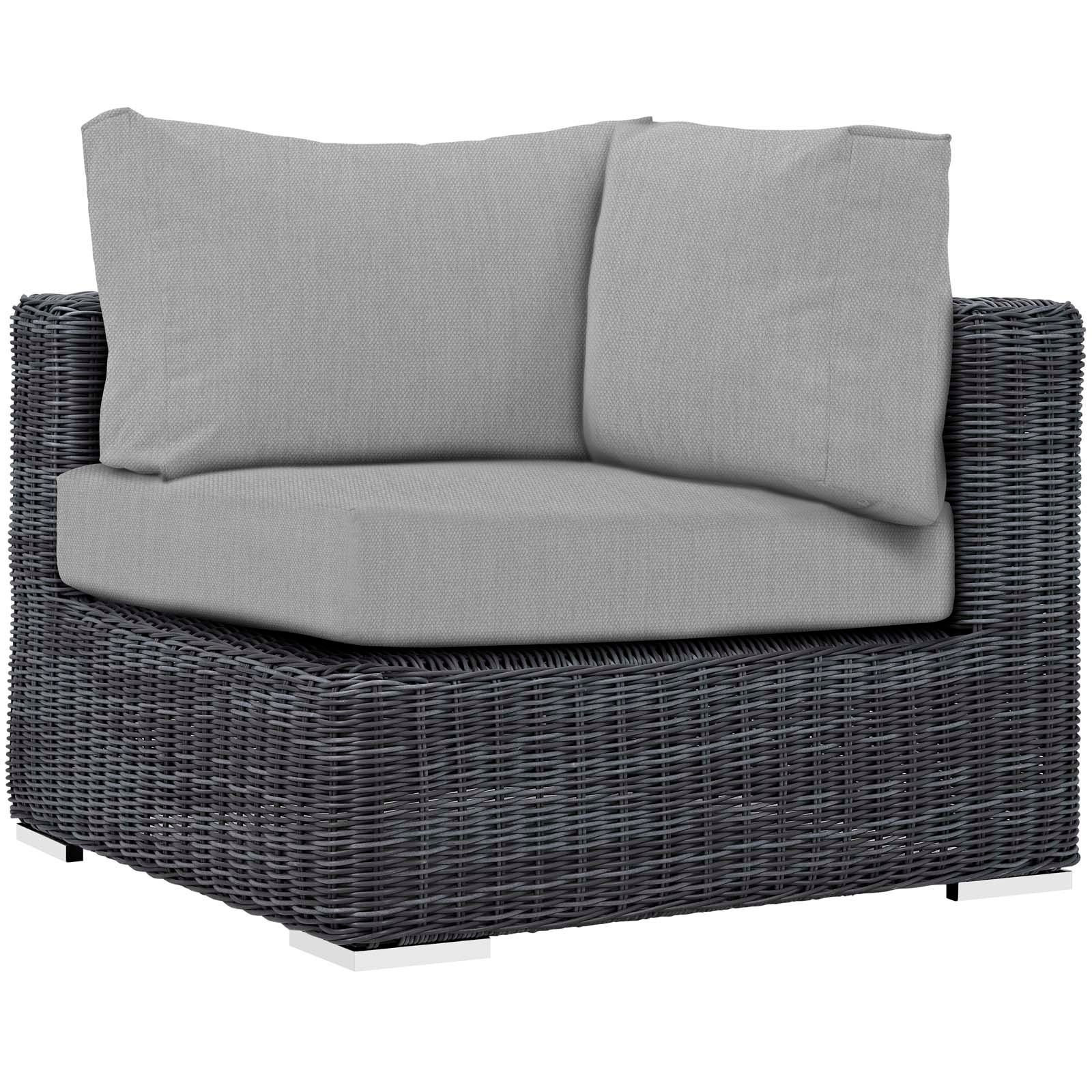 5-Piece Outdoor Wicker Patio Sectional Set with Sunbrella Fabric - Image 10