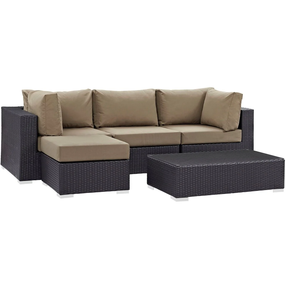 5-Piece Outdoor Woven Patio Sectional Set - Image 10