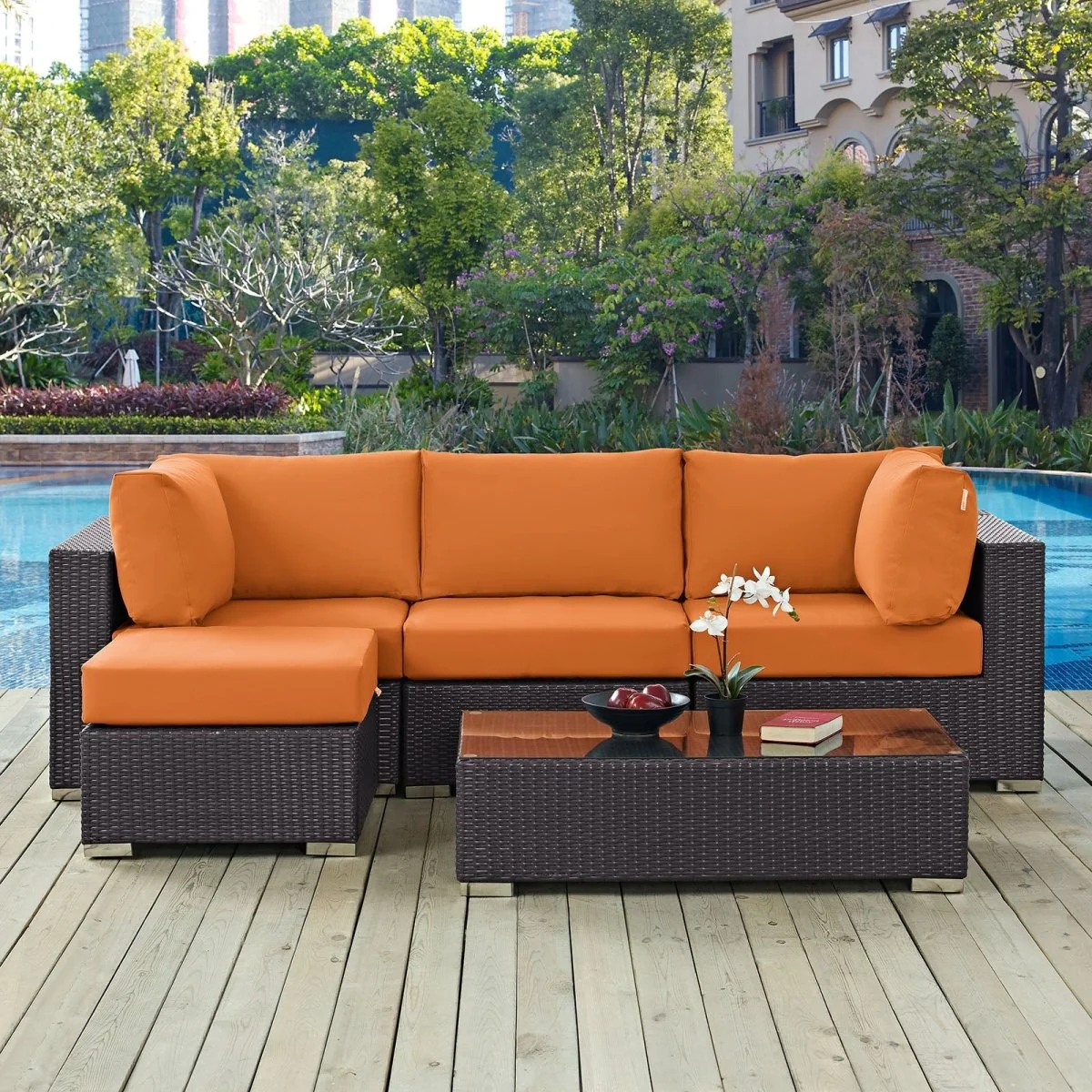 5-Piece Outdoor Woven Patio Sectional Set - Image 23