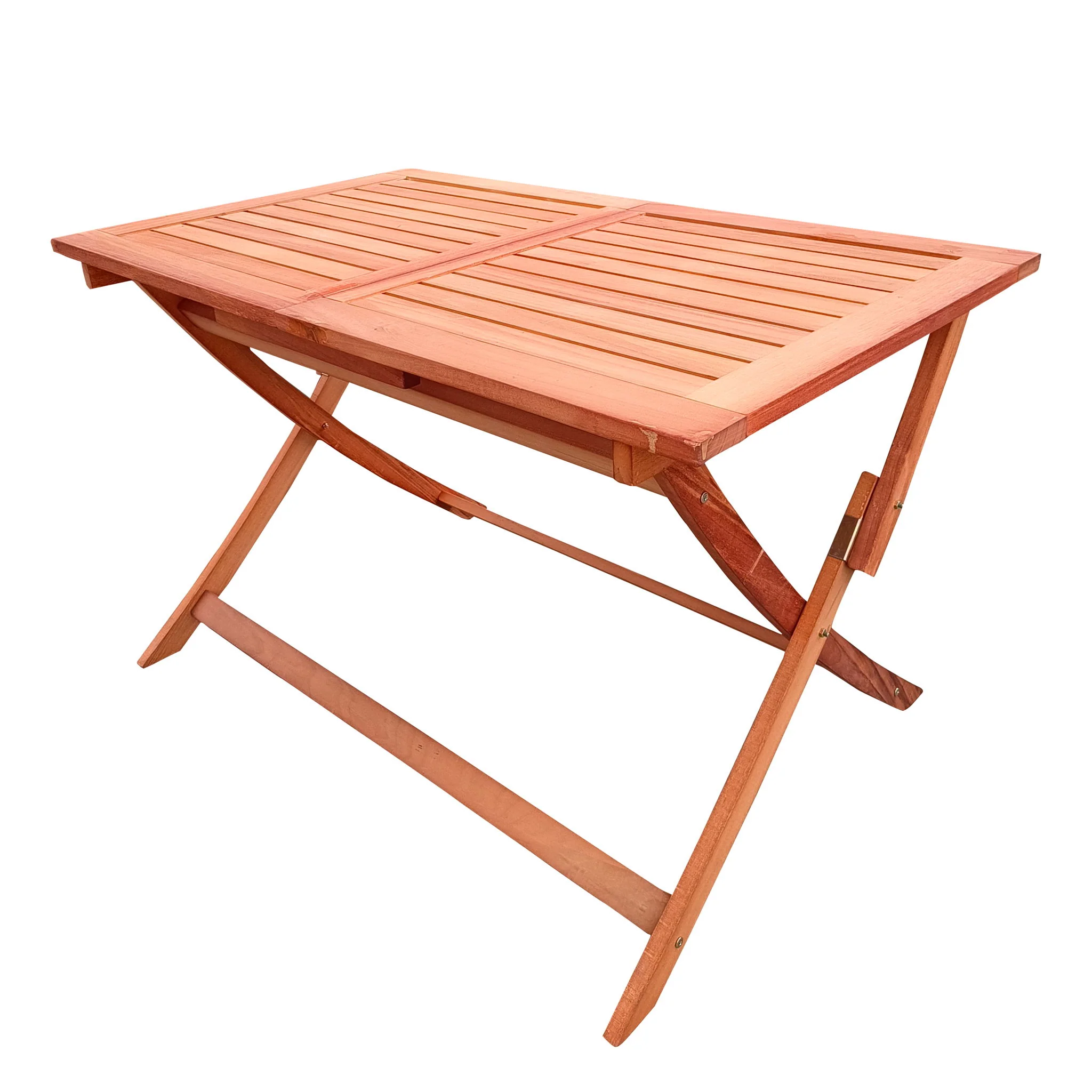 5 Piece Patio Dining Set, 4 Folding Chairs & 1 Dining Table, Indoor And Outdoor Universal - Teak - Image 7