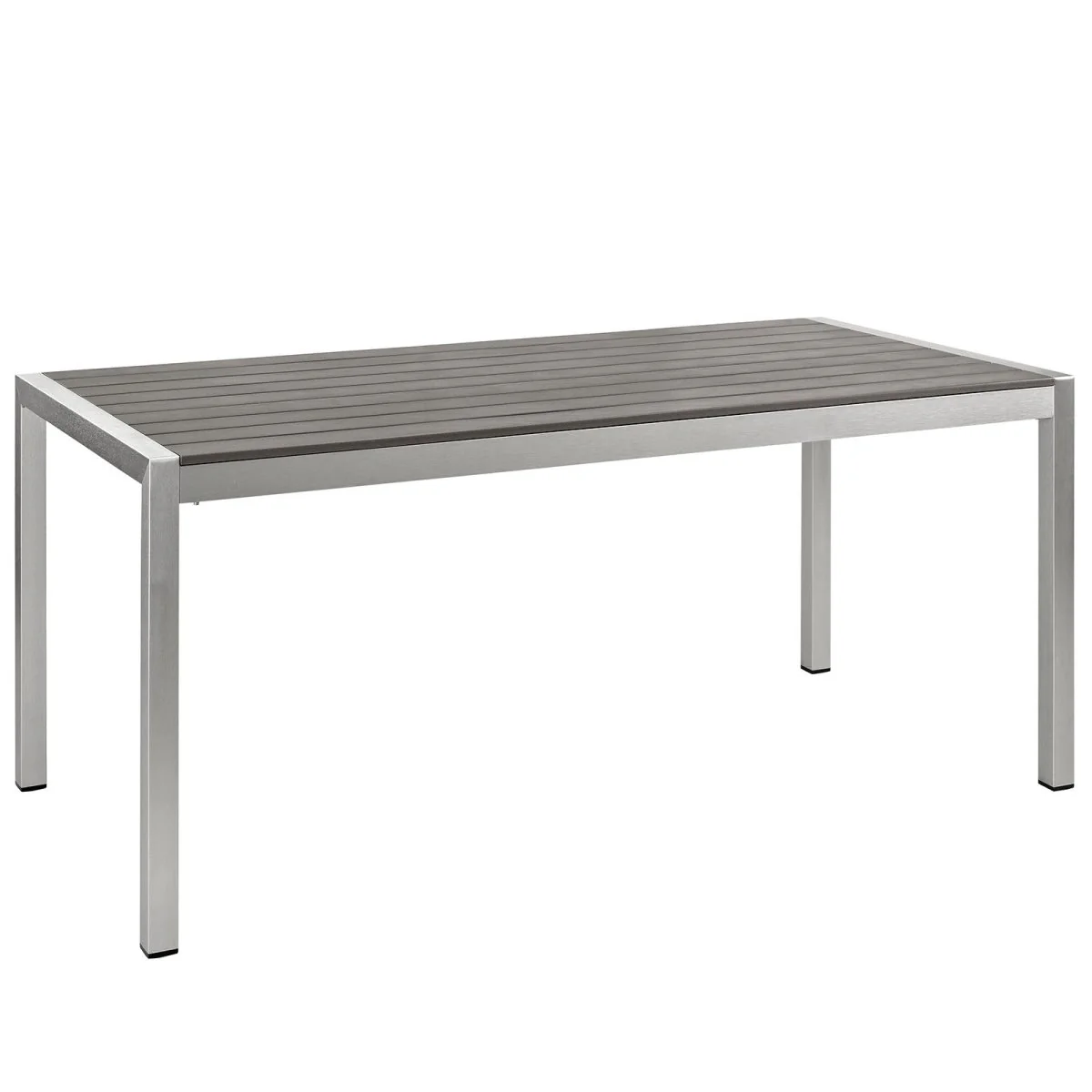 5-Piece Silver Black Aluminum Outdoor Dining Set with Mesh Chairs - Image 3