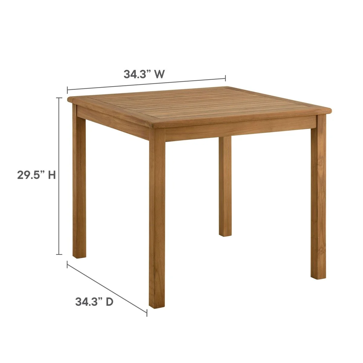 5-Piece Teak Wood Outdoor Dining Set with Rope Folding Chairs for Patio & Garden - Image 4