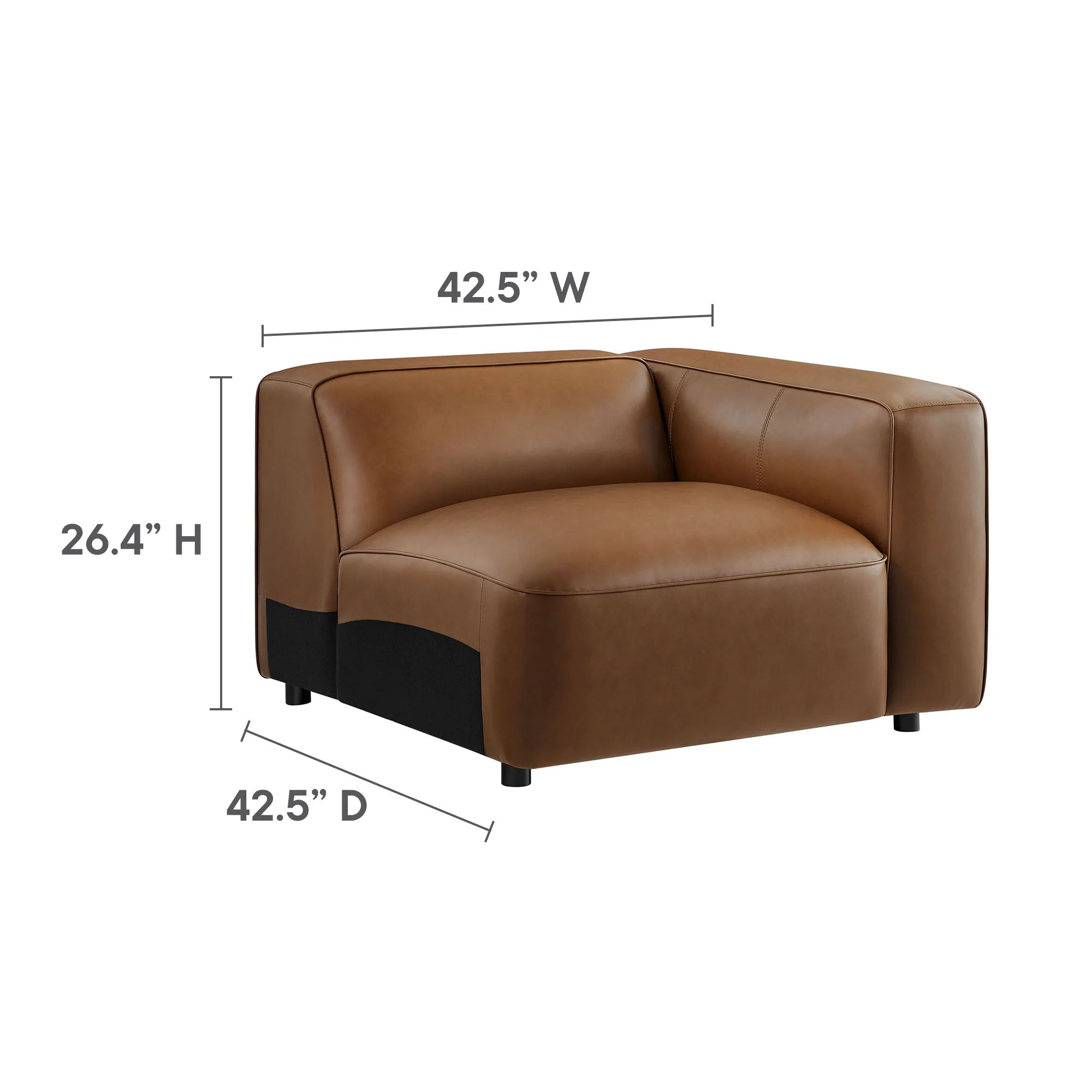 5-Piece Vegan Leather Modular L-Shaped Sectional Sofa 130 Inch - Image 12