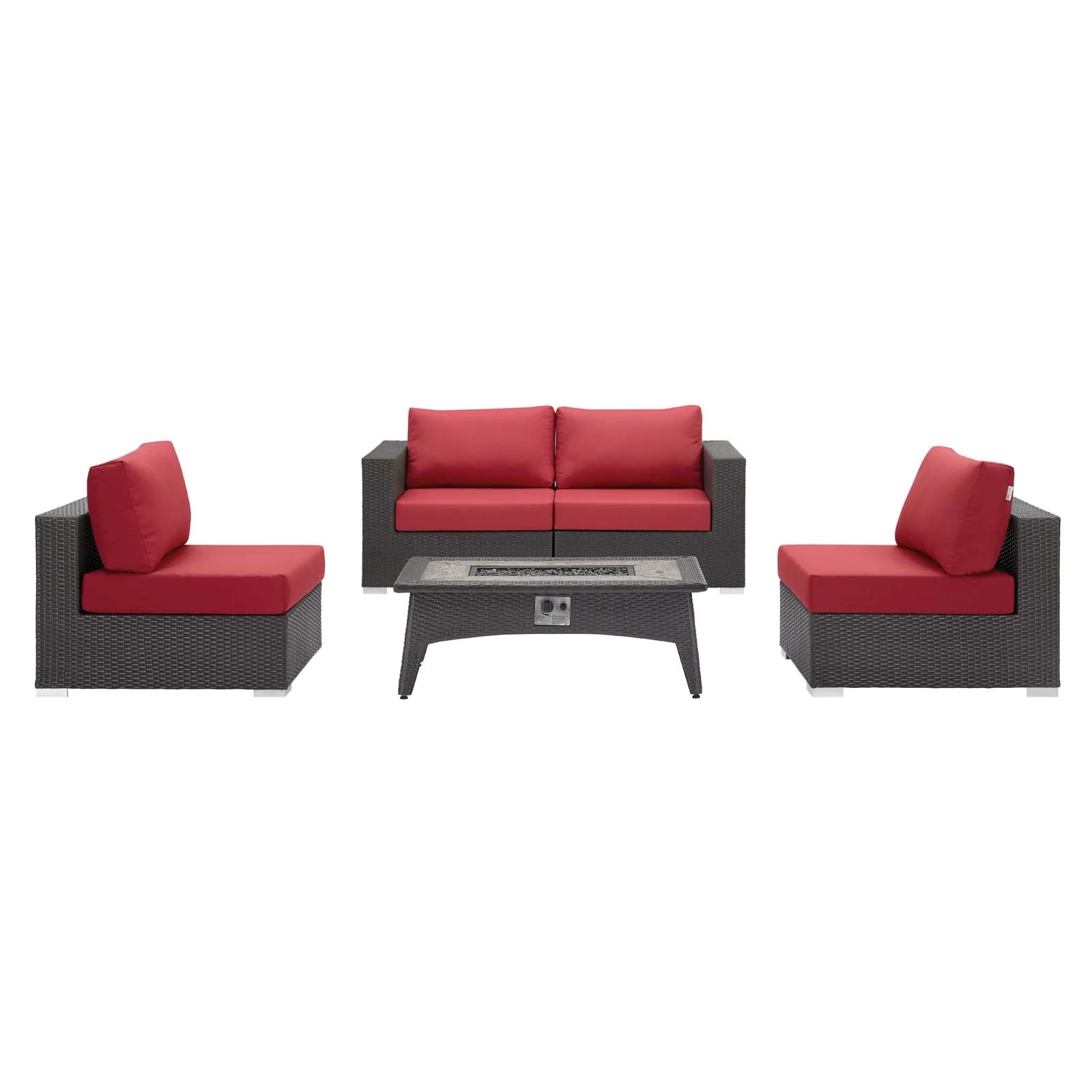5-Piece Wicker Outdoor Patio Seating Set with Fire Pit for Garden, Deck and Backyard - Image 10