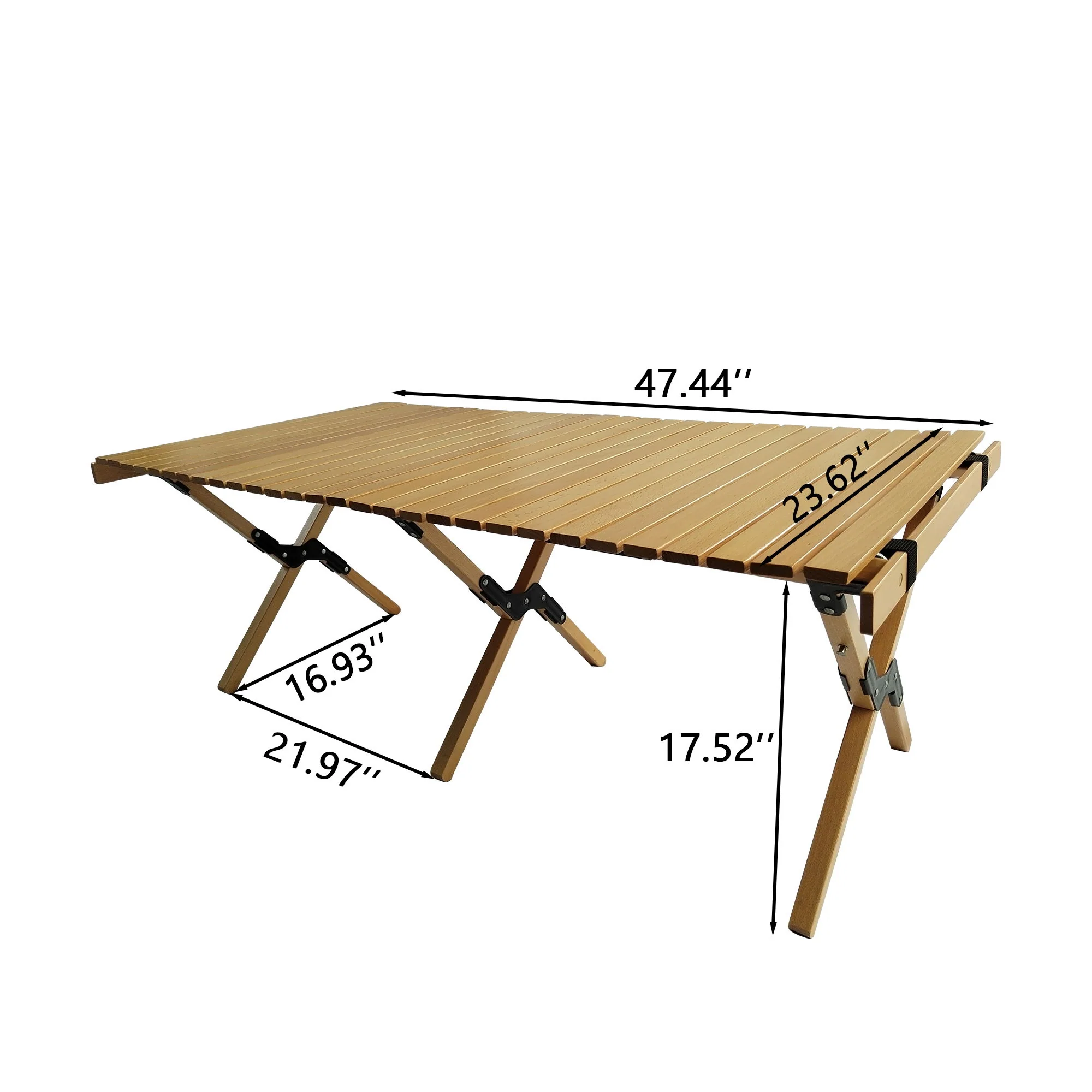 5 Pieces Dining Set, Multi-Function Foldable And Portable, 1 Dining Table & 4 Folding Chairs, Indoor And Outdoor Universal For Children - Natural - Image 2